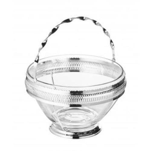 كوين آن بولة فاكهة مطلي فضة بطبق زجاج - 23-0 Queen Anne Queen Anne