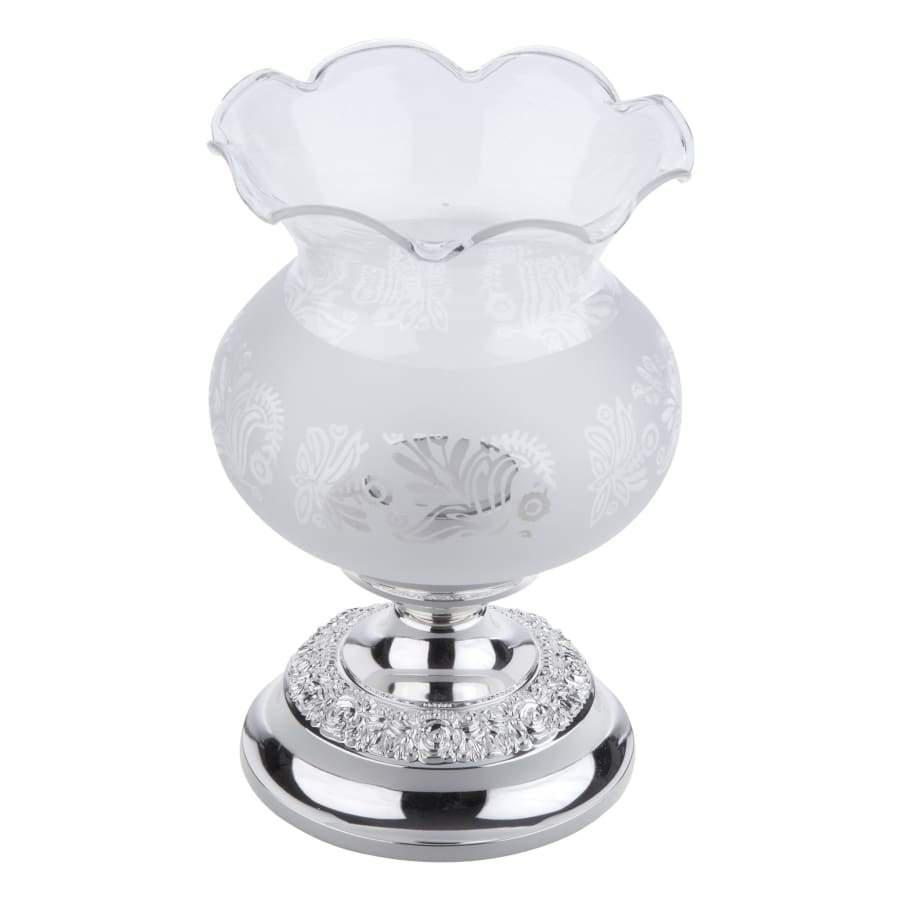 كوين آن شمعدان شمع مطلي فضه بزجاج زينة - 0-8208 Queen Anne Queen Anne