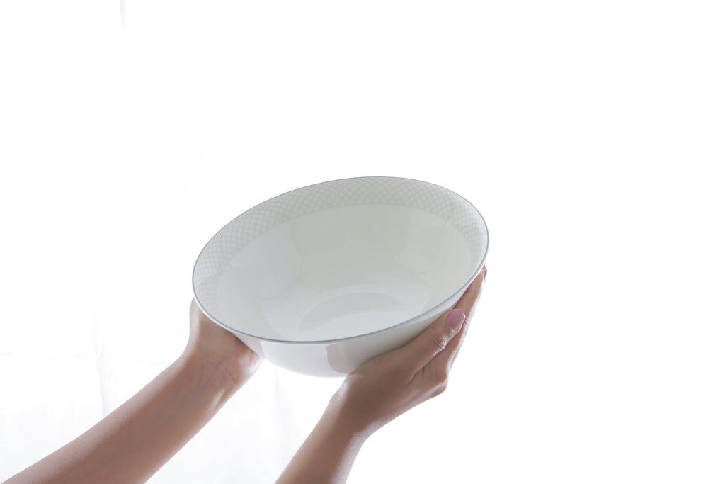 مايلر هانز بون شينا طقم بولة سلطة 2 قطعة (2 بولة 24 سم) أبيض - 109SBOWL240