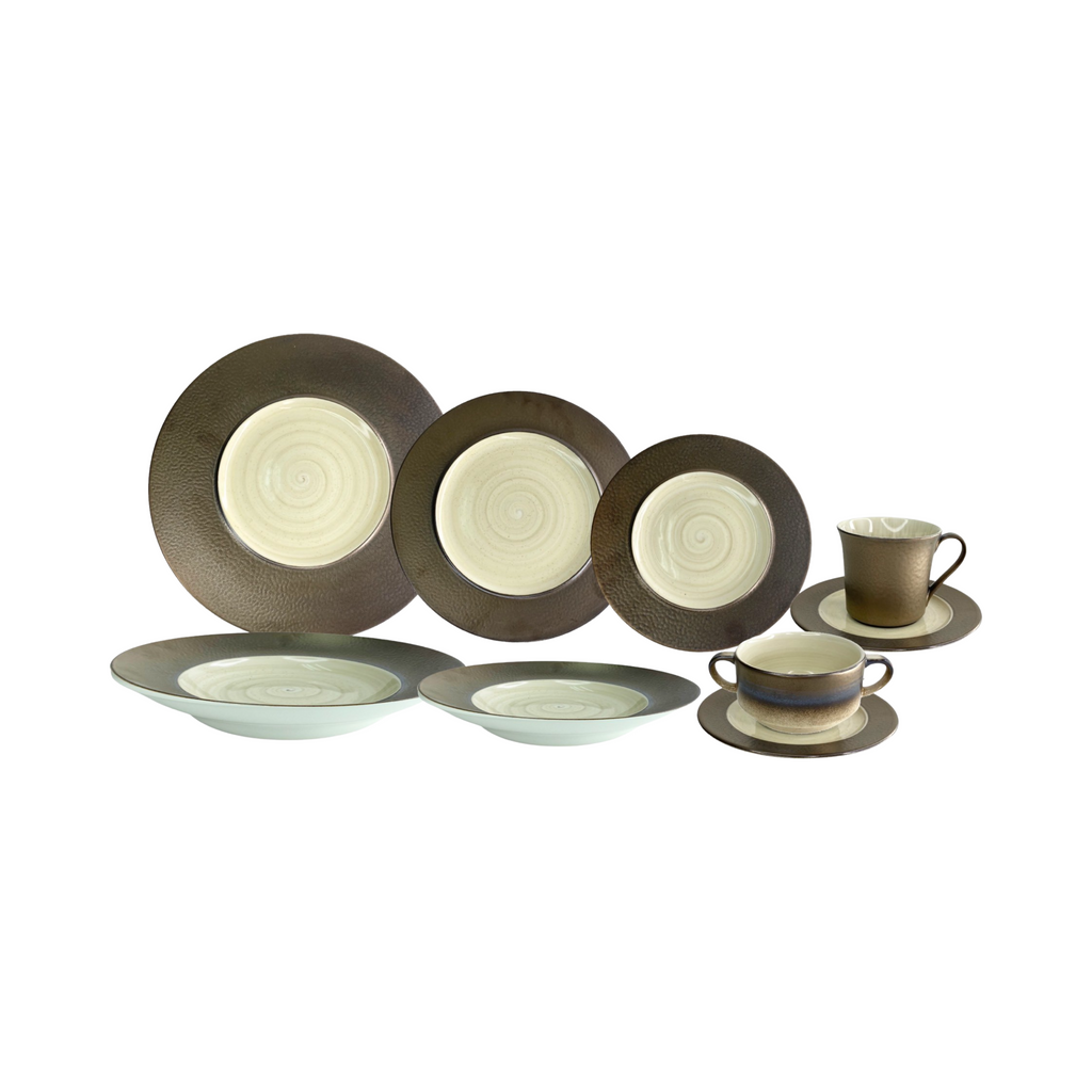 رويال ألفريدو طقم عشاء بورسلين 44 قطعة بيج - GALAXY