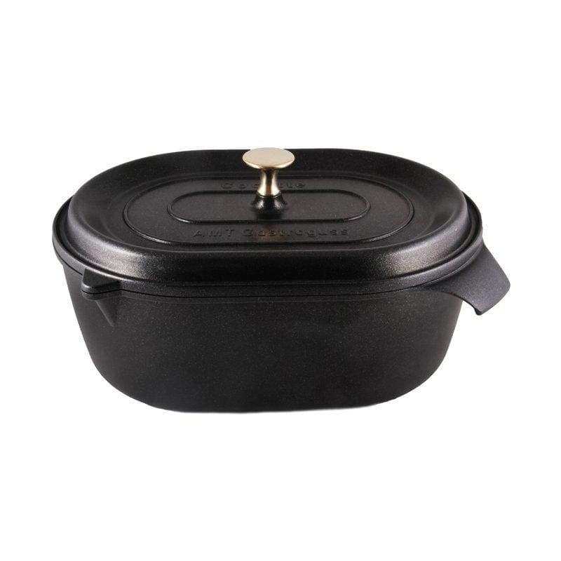 أيه-أم-تى حلة اندكشن كاست ألومنيوم 2 قطعة (32 * 22 سم) أسود - I/3222E