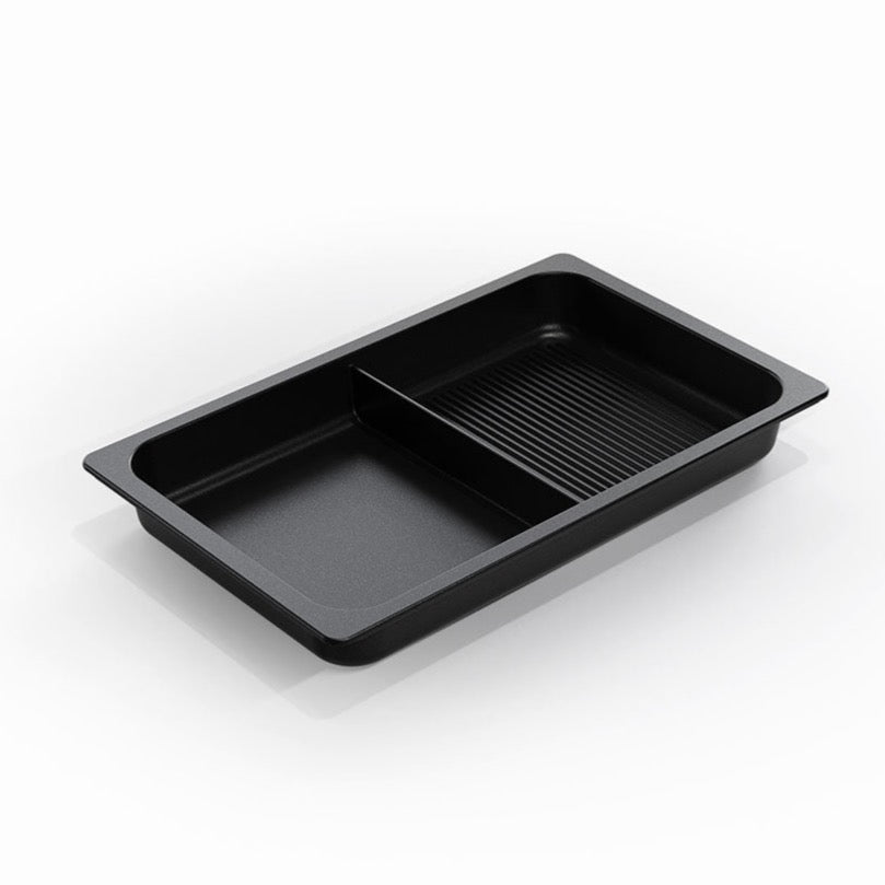أيه-أم-تى طاجن مستطيل مقسم كاست ألومنيوم (33 * 53 * 5.5 سم) أسود - 55333GS