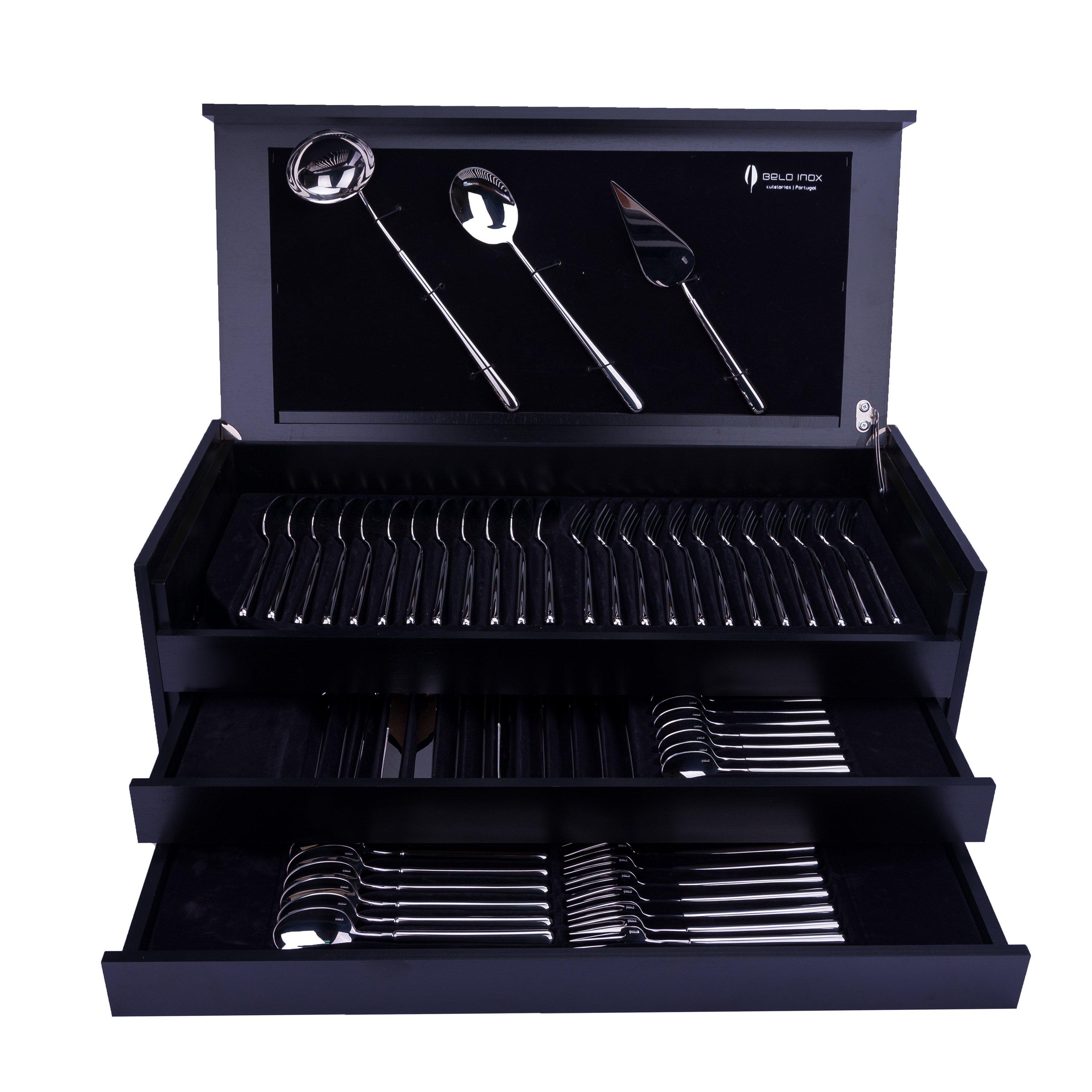 بليو أونكس طقم شوك وملاعق 75 قطعة استانلس استيل 18/10 فضي - 5604413022311