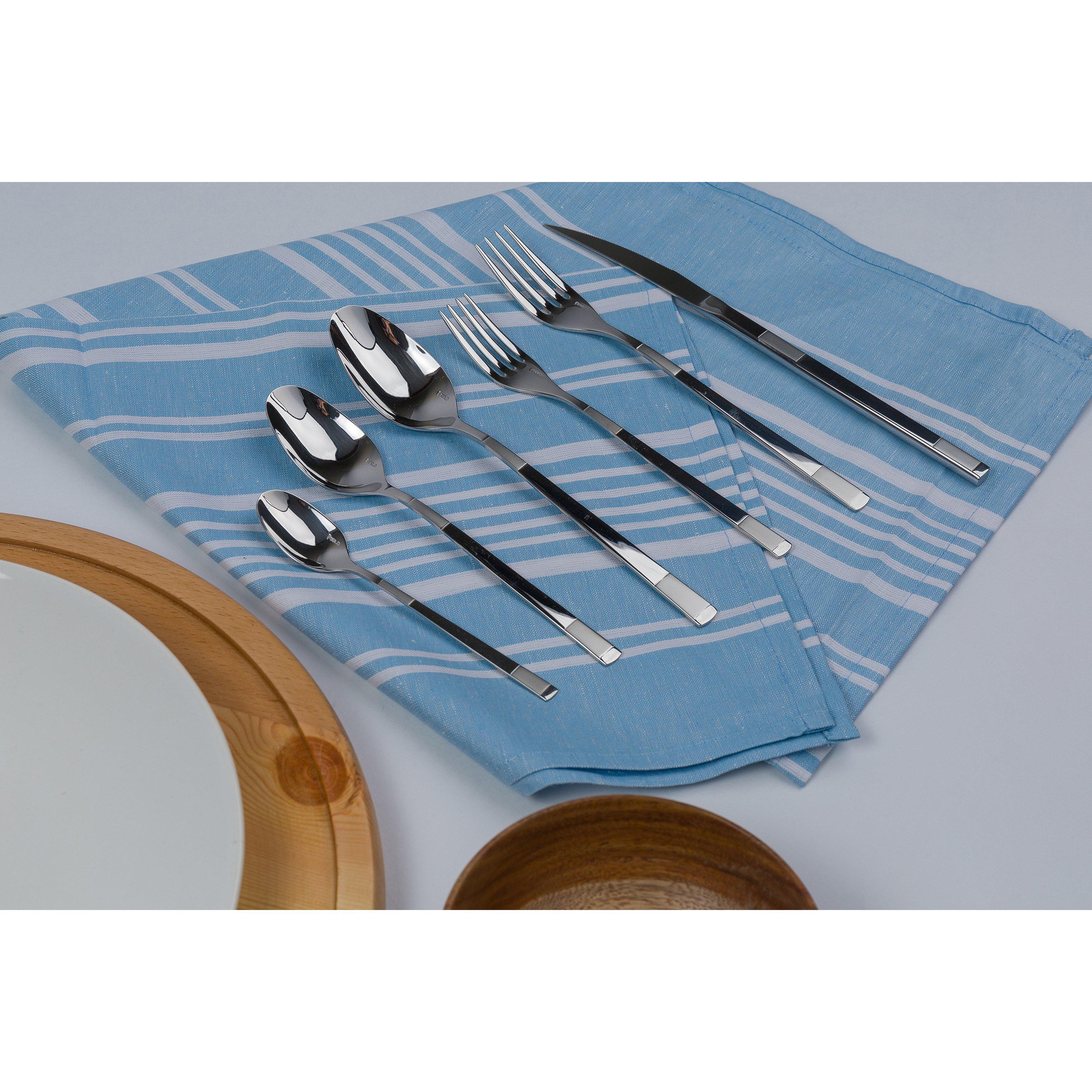 بليو أونكس طقم شوك وملاعق 75 قطعة استانلس استيل 18/10 فضي - 5604413029006