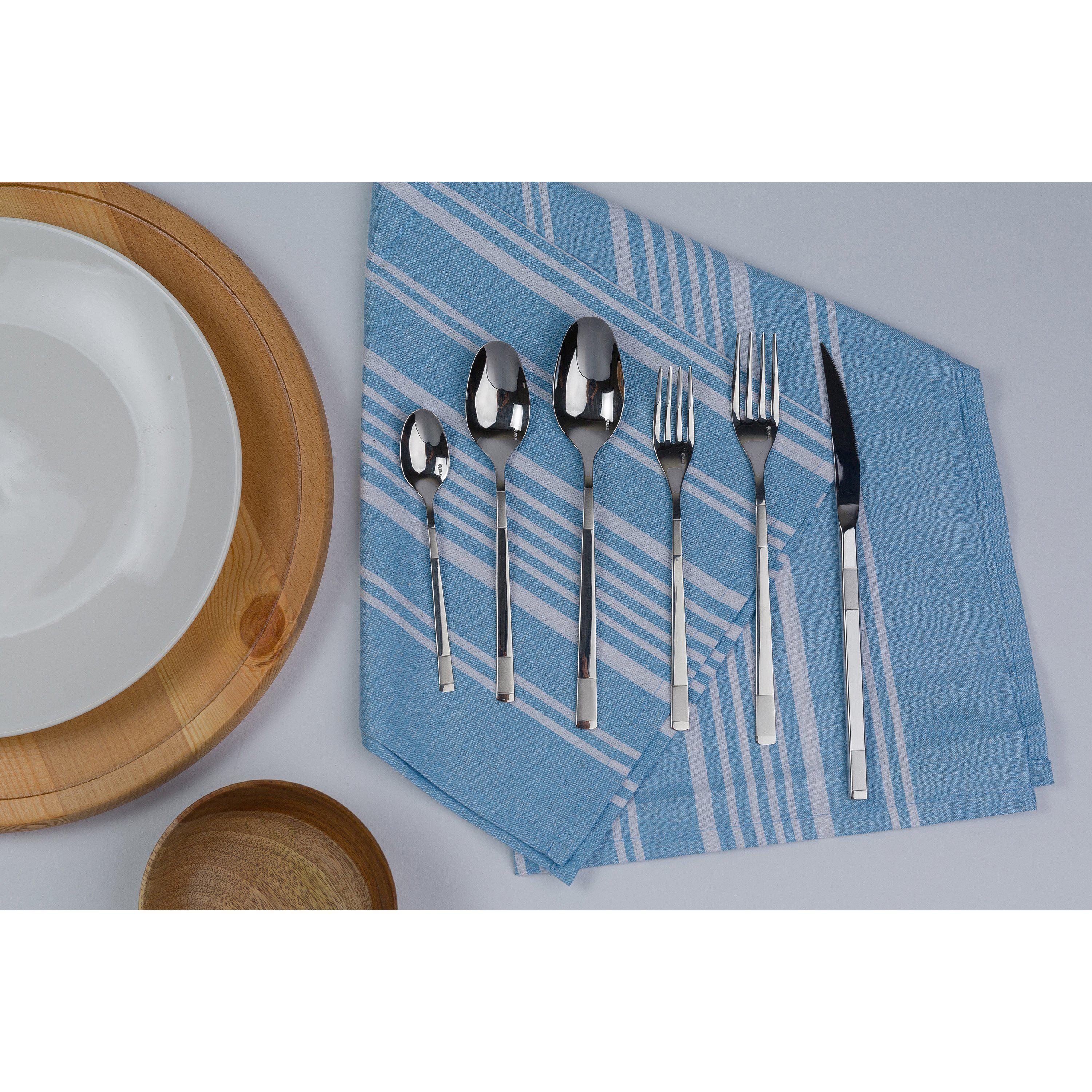 بليو أونكس طقم شوك وملاعق 75 قطعة استانلس استيل 18/10 فضي - 5604413029006