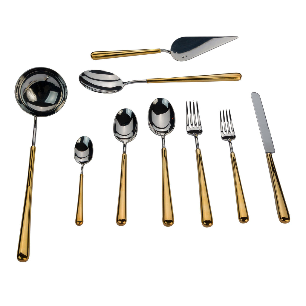 بليو أونكس طقم شوك وملاعق 75 قطعة استانلس استيل 18/10 فضي وذهبي - 5604413067916
