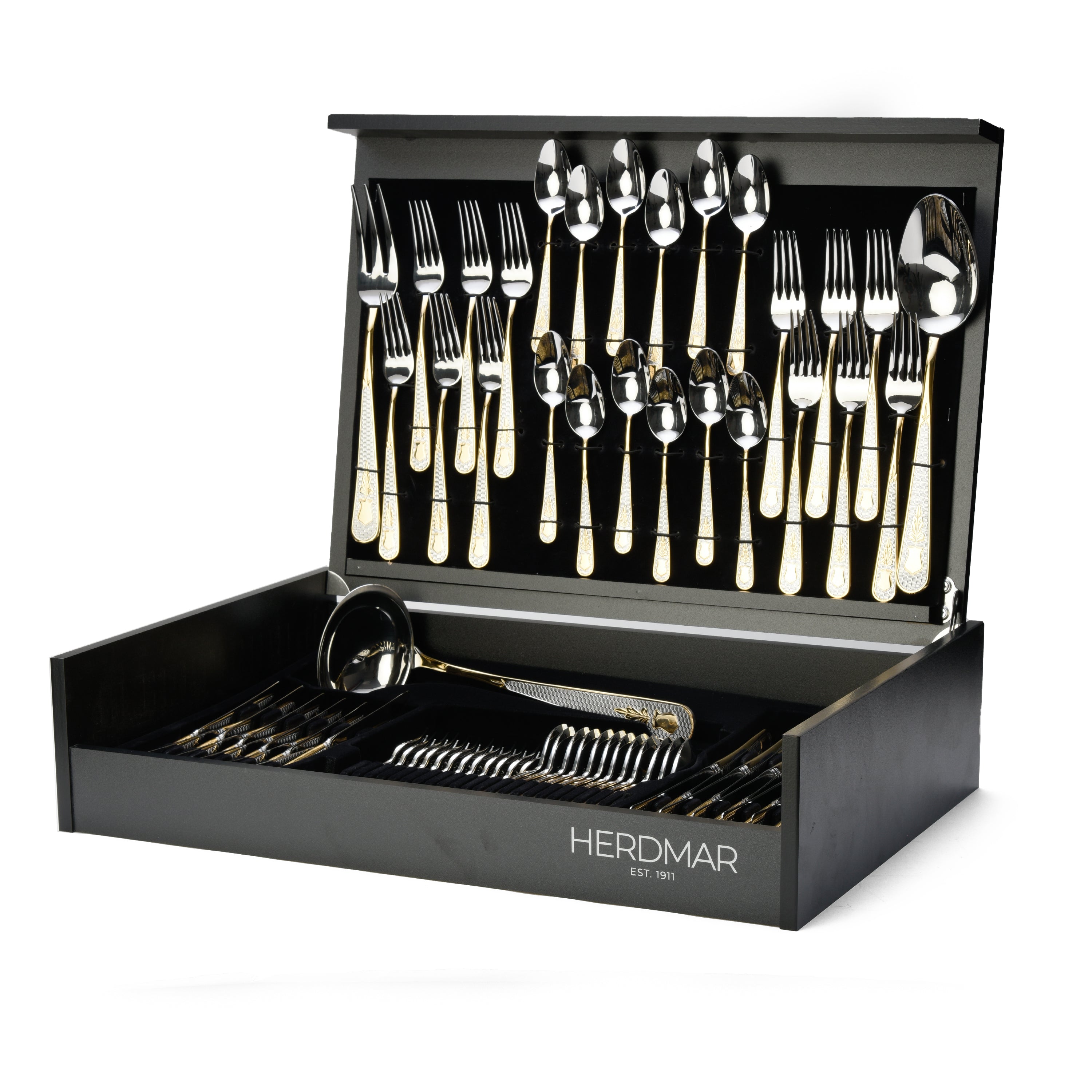 هيردمار جويل طقم شوك ومعالق 75 قطعة استانلس ستيل 18/10 ذهبي - 44657406