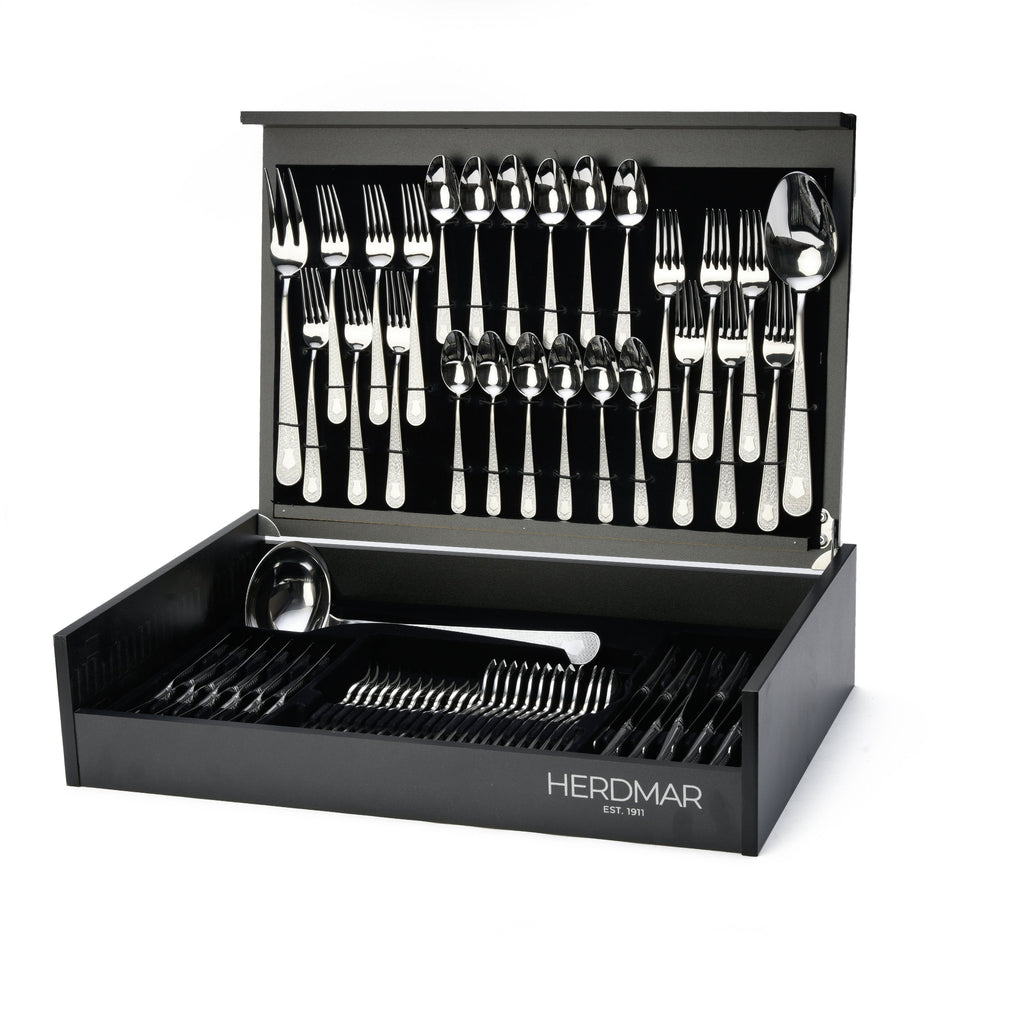 هيردمار جويل طقم شوك ومعالق 75 قطعة استانلس ستيل 18/10 فضي ماط - 4664459