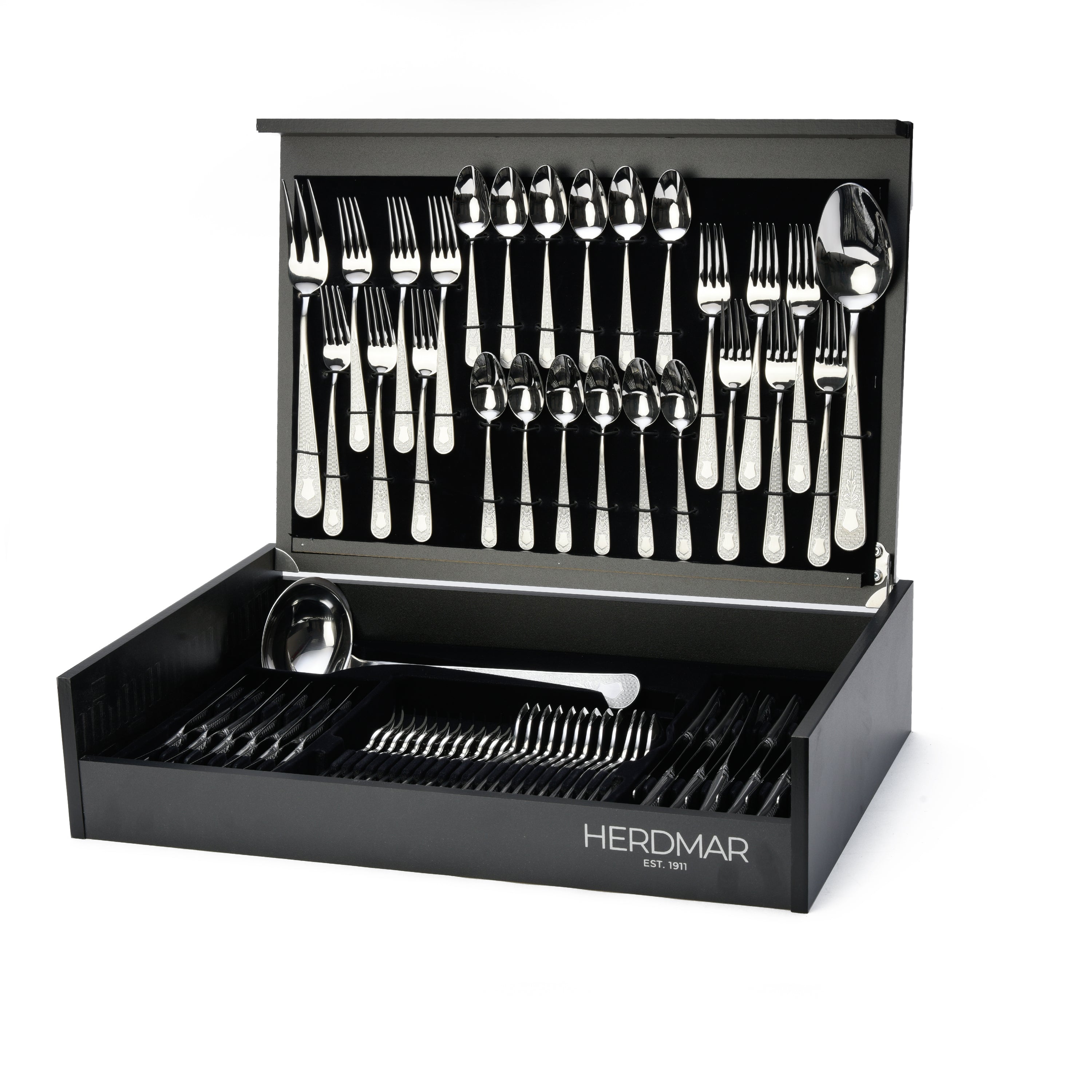 هيردمار جويل طقم شوك ومعالق 75 قطعة استانلس ستيل 18/10 فضي ماط - 4664459