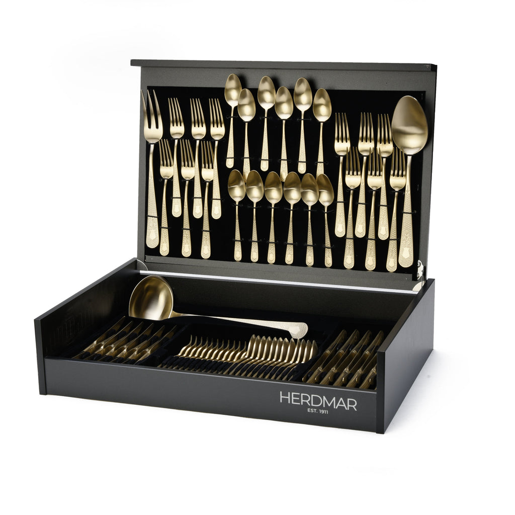 هيردمار جويل طقم شوك ومعالق 75 قطعة استانلس ستيل 18/10 شامبين ماط - 44768591