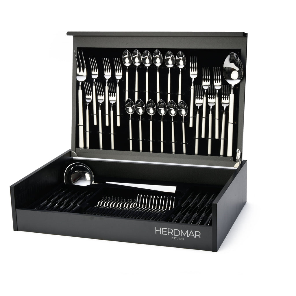 هيردمار فينتيتج طقم شوك ومعالق 75 قطعة استانلس ستيل 18/10 فضي ماط - 44937249