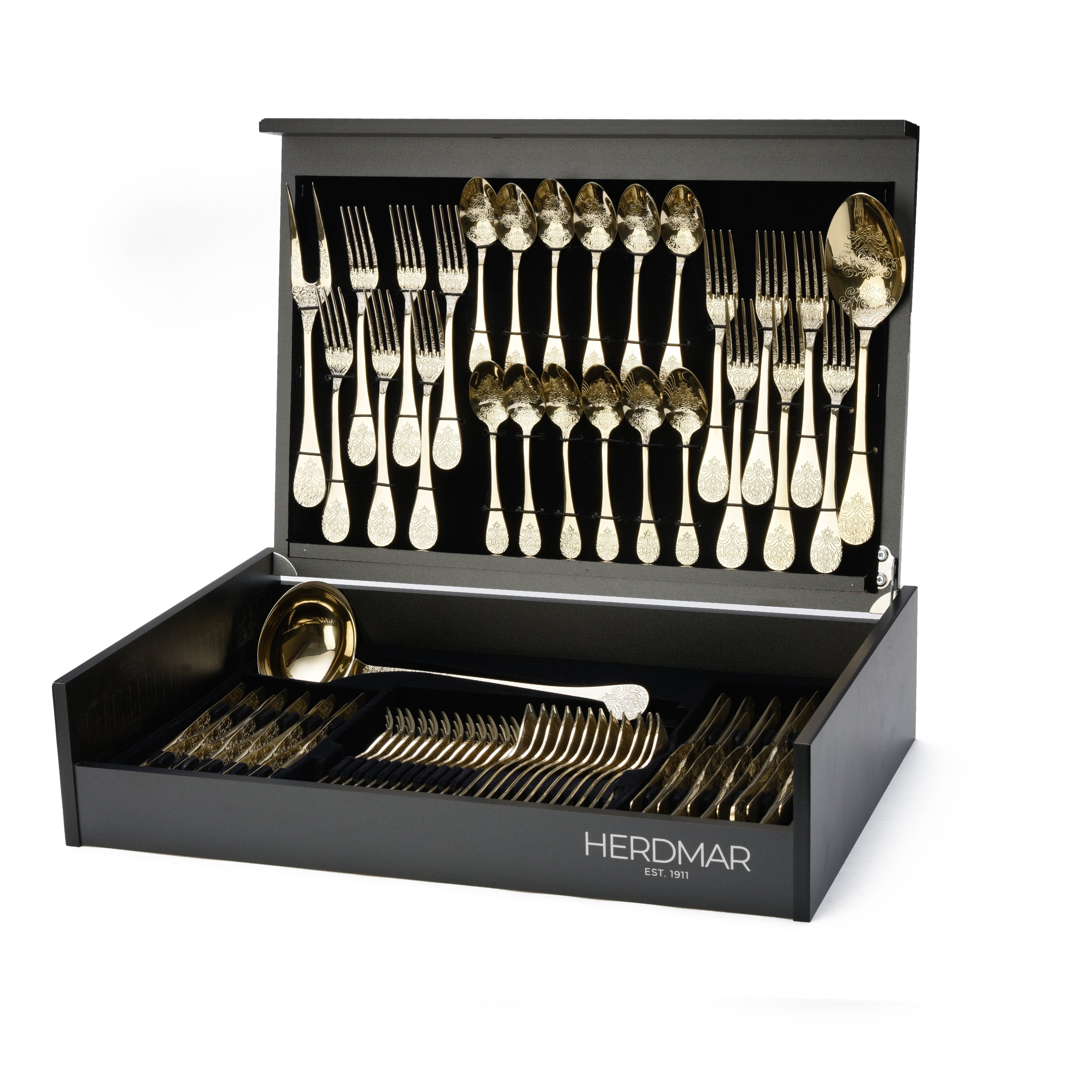 هيردمار بومبادور طقم شوك ومعالق 75 قطعة استانلس ستيل 18/10 شامبين - 44976620