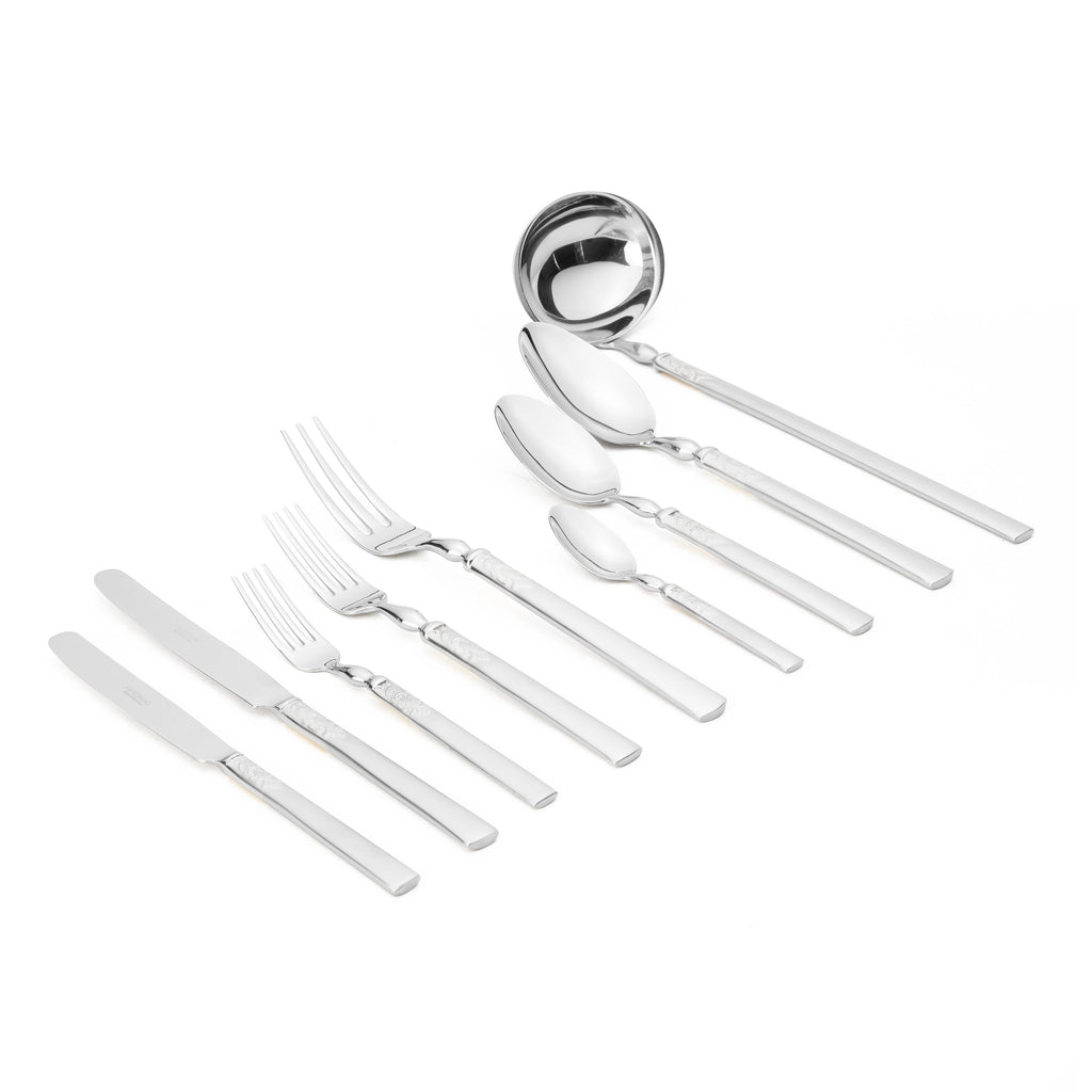 هيردمار جيليتكس طقم شوك ومعالق 75 قطعة استانلس ستيل 18/10 فضي ماط  - 44992996