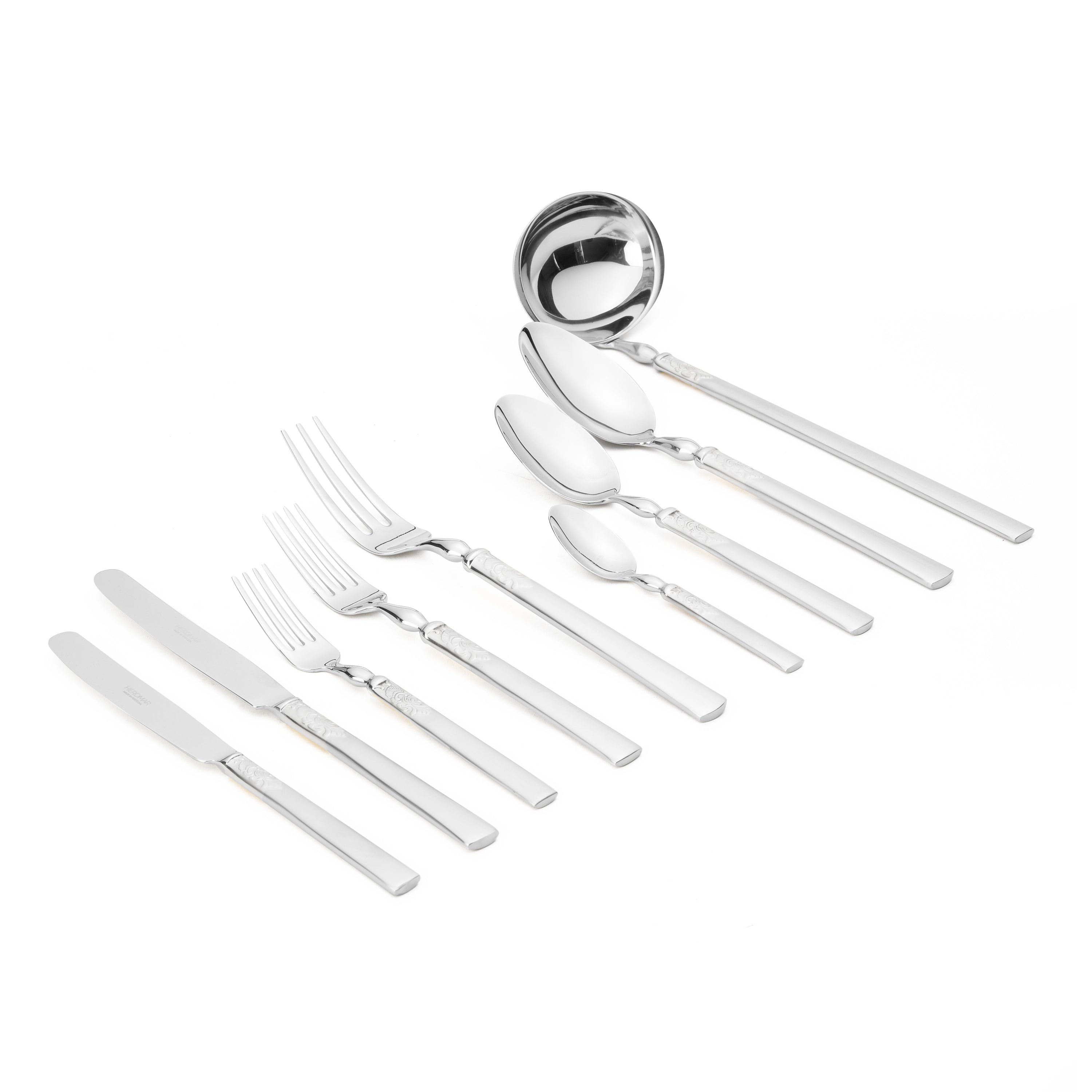 هيردمار جيليتكس طقم شوك ومعالق 75 قطعة استانلس ستيل 18/10 فضي ماط  - 44992996