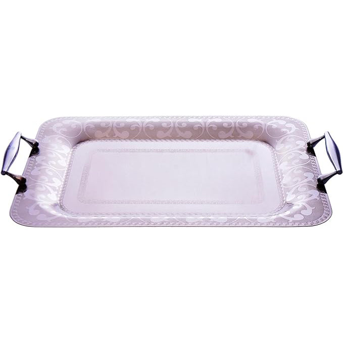 طقم صواني شكل مستطيل استانلس ستيل 3 قطعة فضي - 6086-S-3S