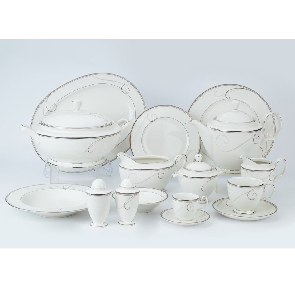 نوريتاكي طقم سفرة بورسلين 112 قطعة ابيض وذهبي - 9317E