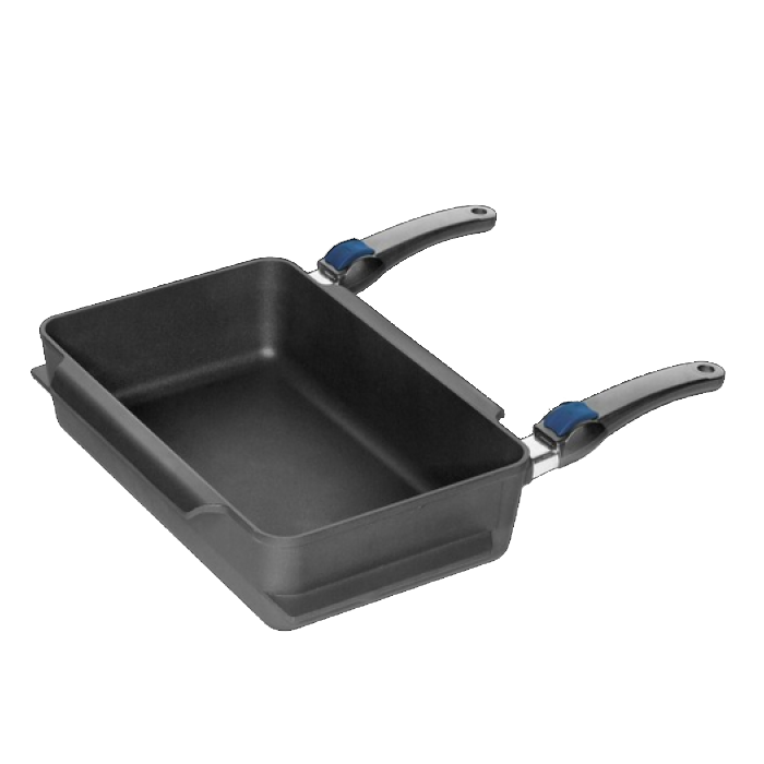 أيه-أم-تى طاجن مستطيل بيدين تركيب كاست ألومنيوم (٣٨ * ٢٤ سم) أسود - 93824 AMT AMT