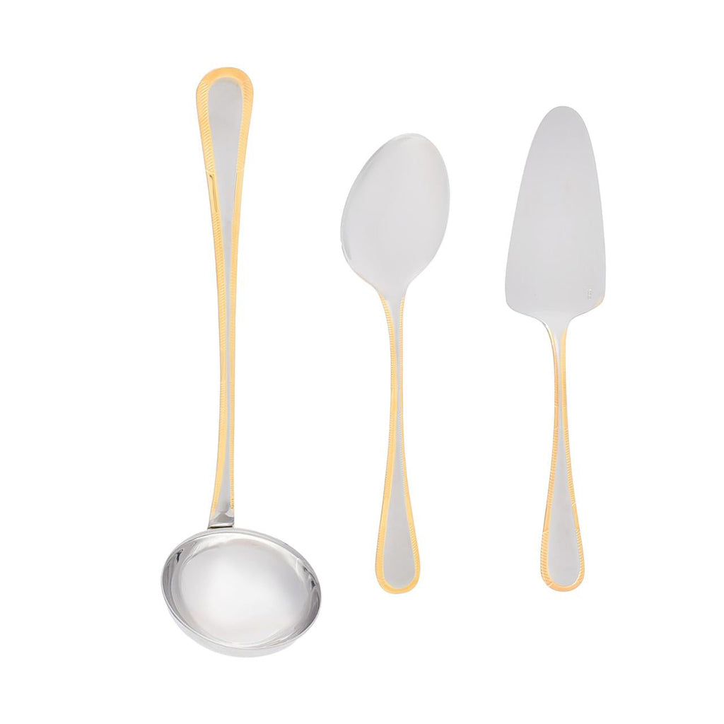 بليو أونكس طقم شوك وملاعق 75 قطعة استانلس استيل 18/10  فضي وذهبي - 5604413029004