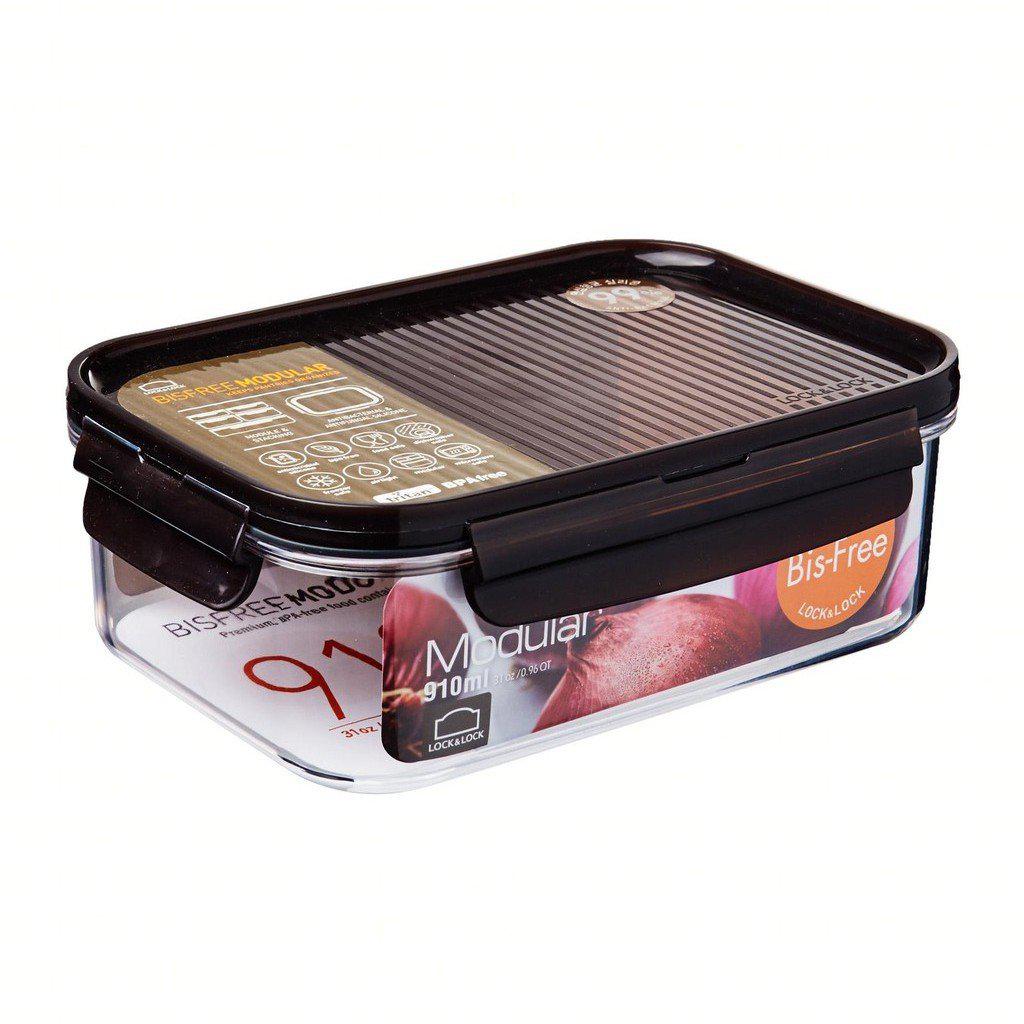 لوك اند لوك علبة بلاستيك مستطيلة ٩١٠ مل أسود - LBF404 Lock & Lock Lock & Lock