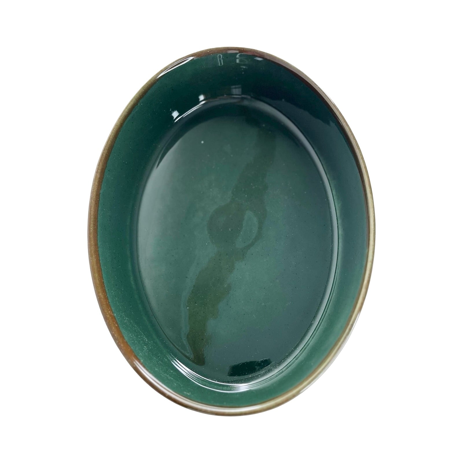 رويال ألفريدو طاجن فرن بيضاوي وسط بورسلين زيتى غامق  - OVAL- DARK