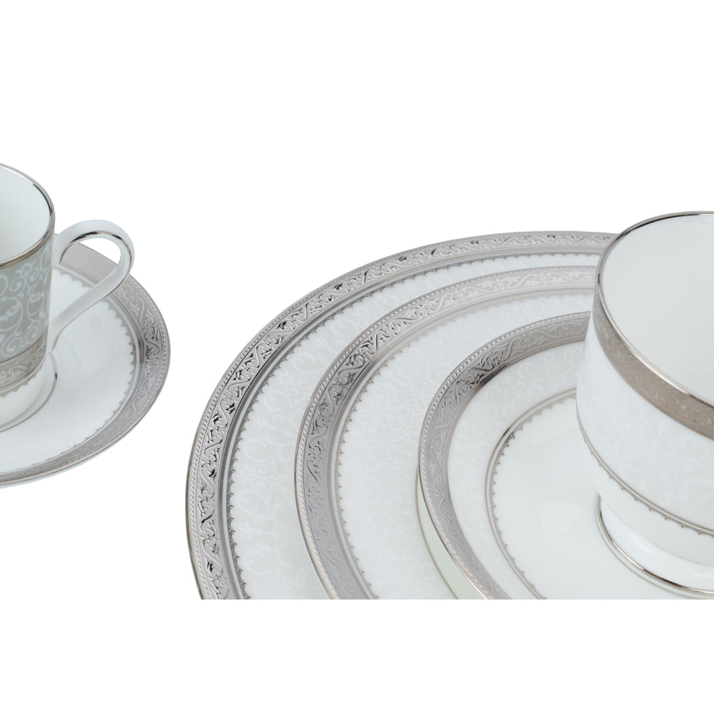 نوريتاكي طقم سفرة بون شينا 112 قطعة ابيض وفضي - 4875E