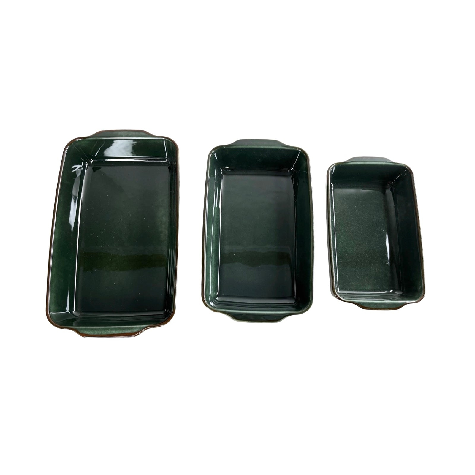 رويال ألفريدو طقم طاجن بورسلين 3 قطع مستطيل زيتى غامق- RE-DARK OILY