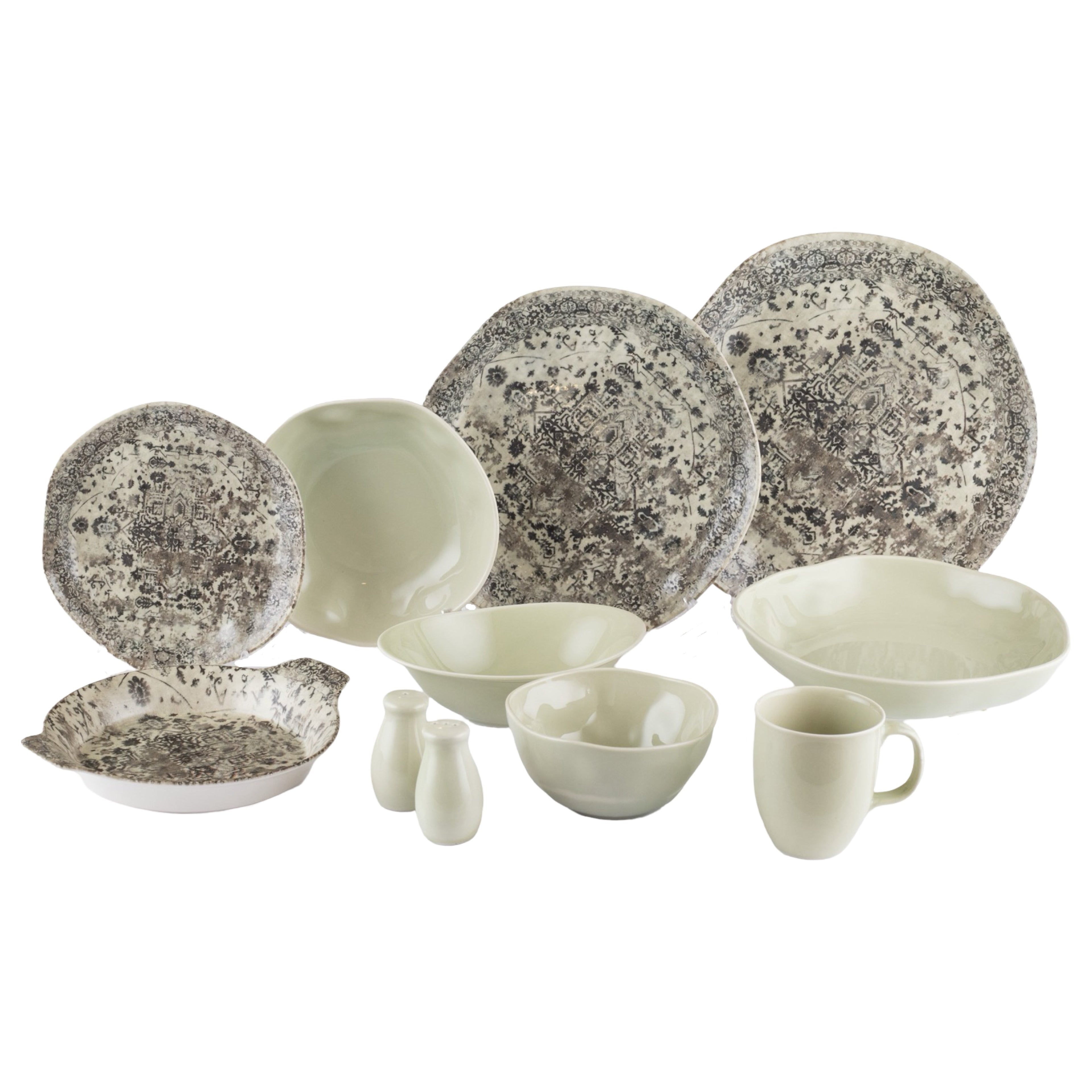 رويال ألفريدو طقم عشاء بورسلين 36 قطعة ديجيتال  ابيض  - OR-06