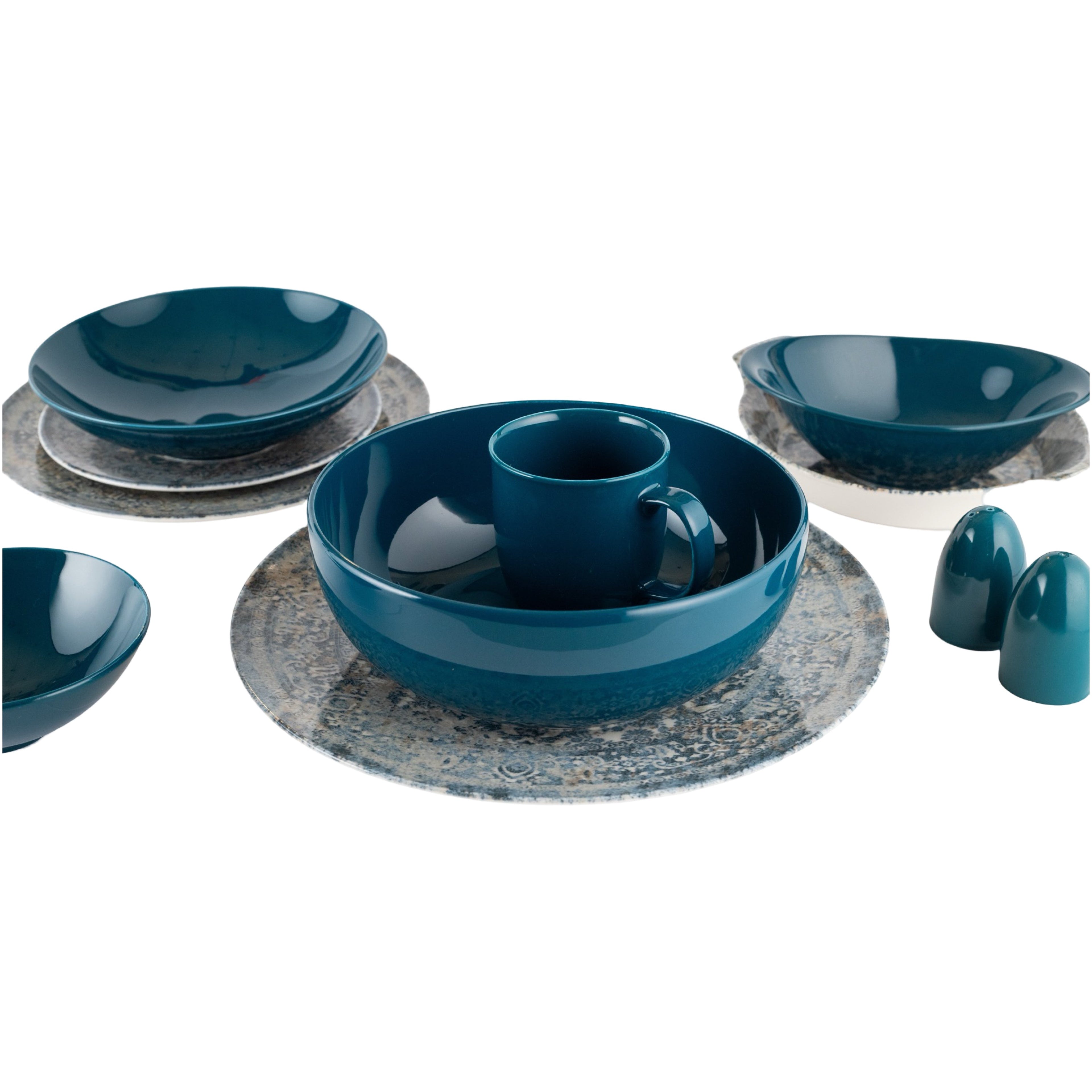 رويال ألفريدو طقم عشاء بورسلين 36 قطعة ديجيتال ازرق - CP -02