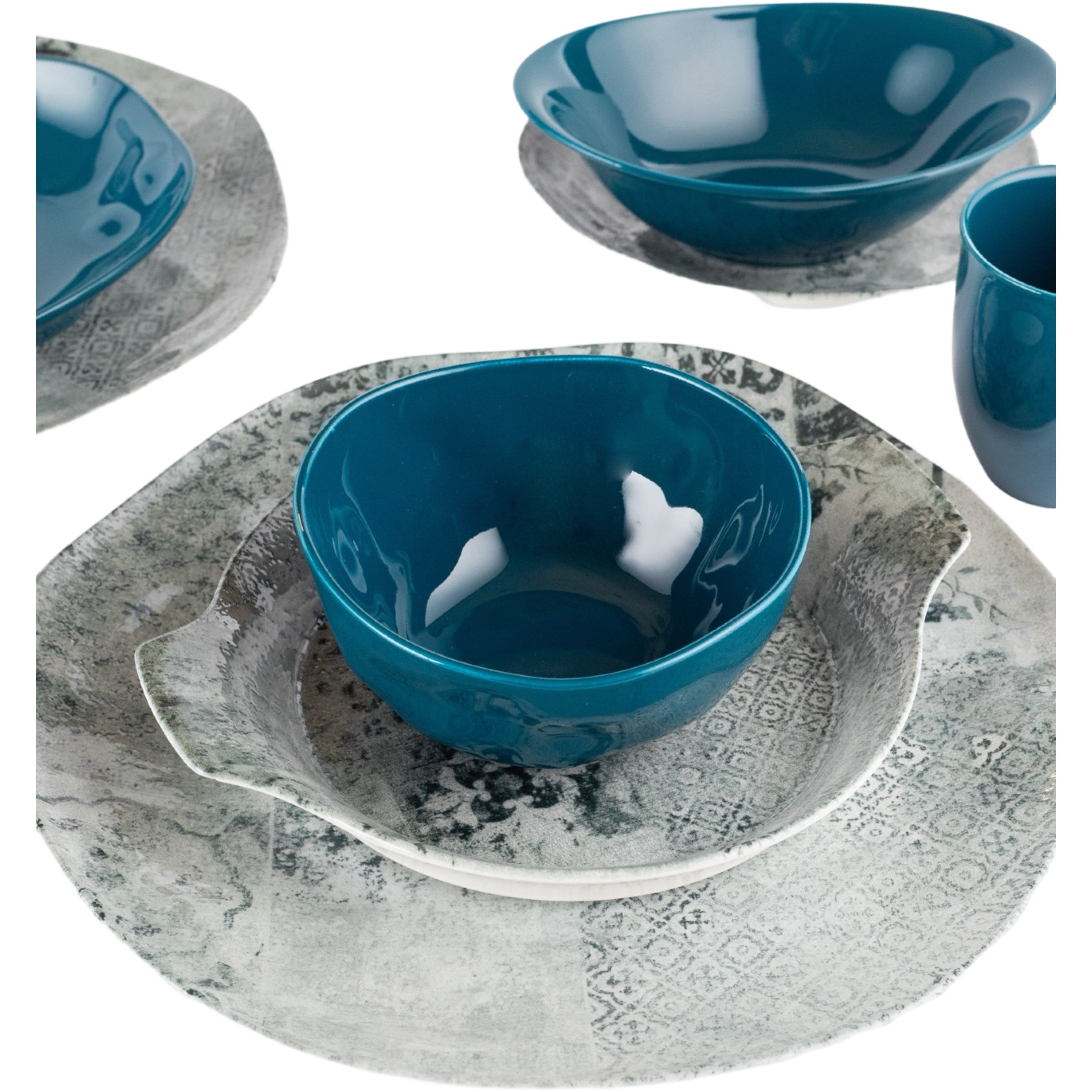 رويال ألفريدو طقم عشاء بورسلين 36 قطعة ديجيتال ازرق - OR -02