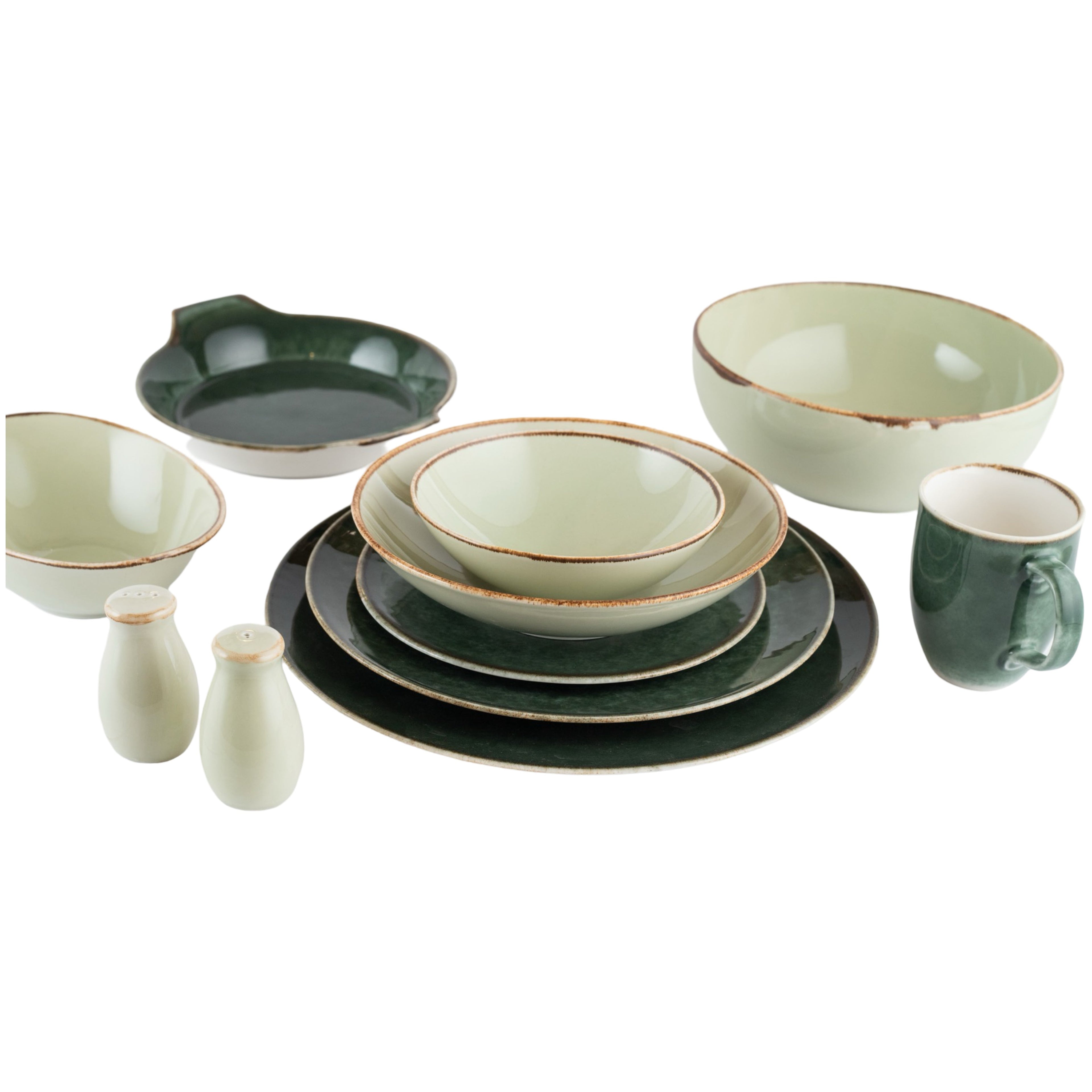 رويال ألفريدو طقم عشاء بورسلين 36 قطعة زيتى خط بنى - CP/OILY