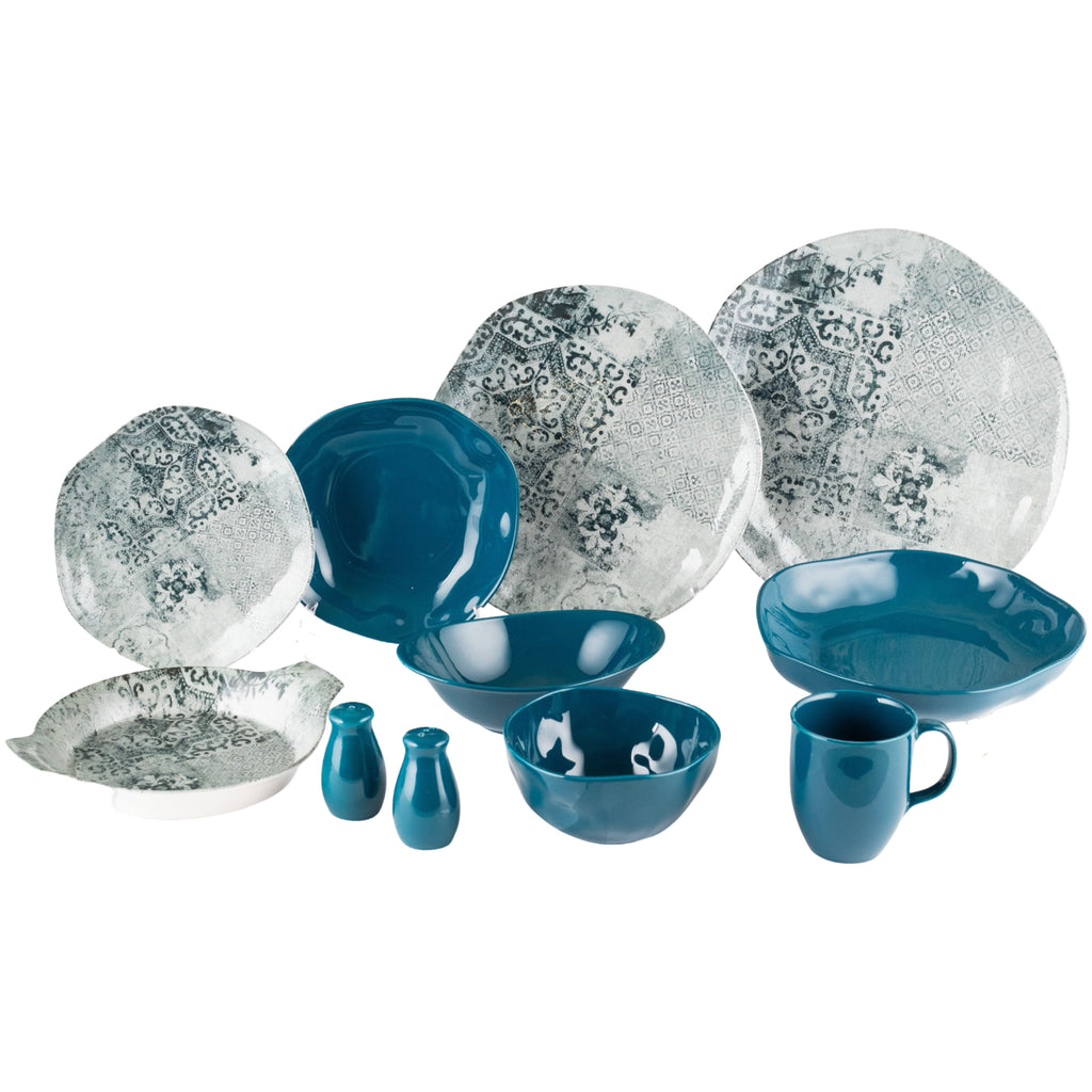 رويال ألفريدو طقم عشاء بورسلين 36 قطعة ديجيتال ازرق - OR -02