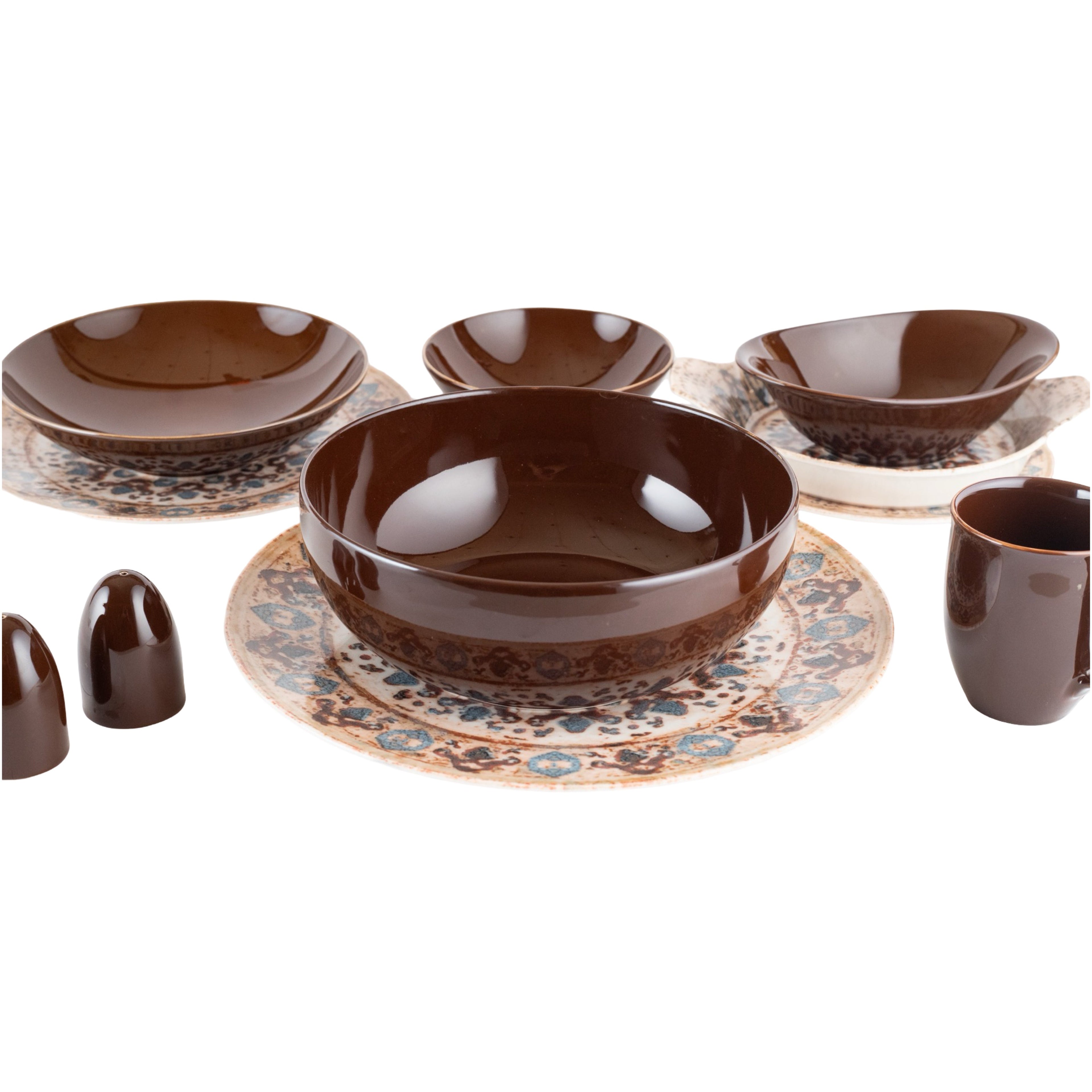 رويال ألفريدو طقم عشاء بورسلين 36 قطعة ديجيتال بنى - CP -07