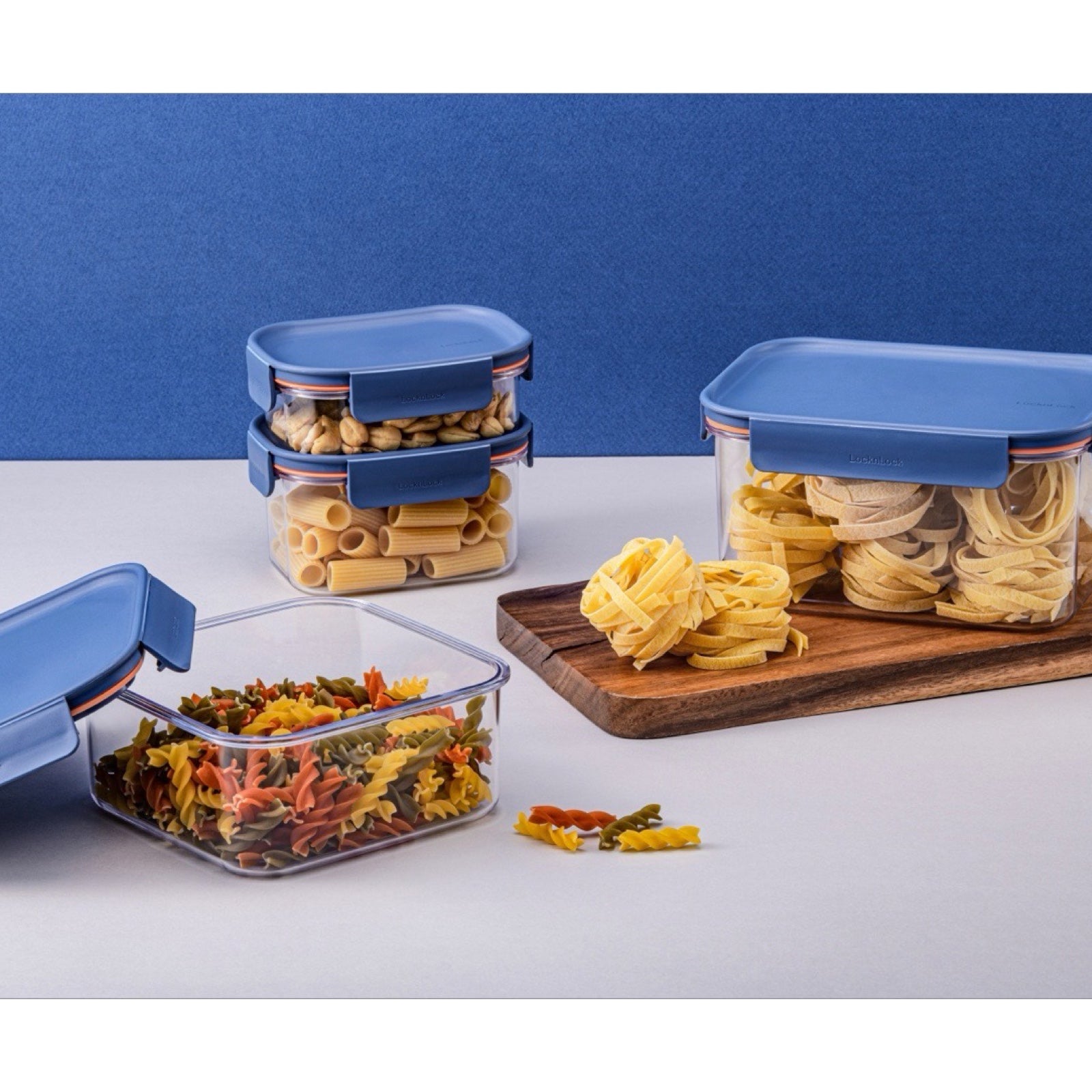 لوك اند لوك علبة مربع (260 مل) بلاستيك ازرق - LBF450RN