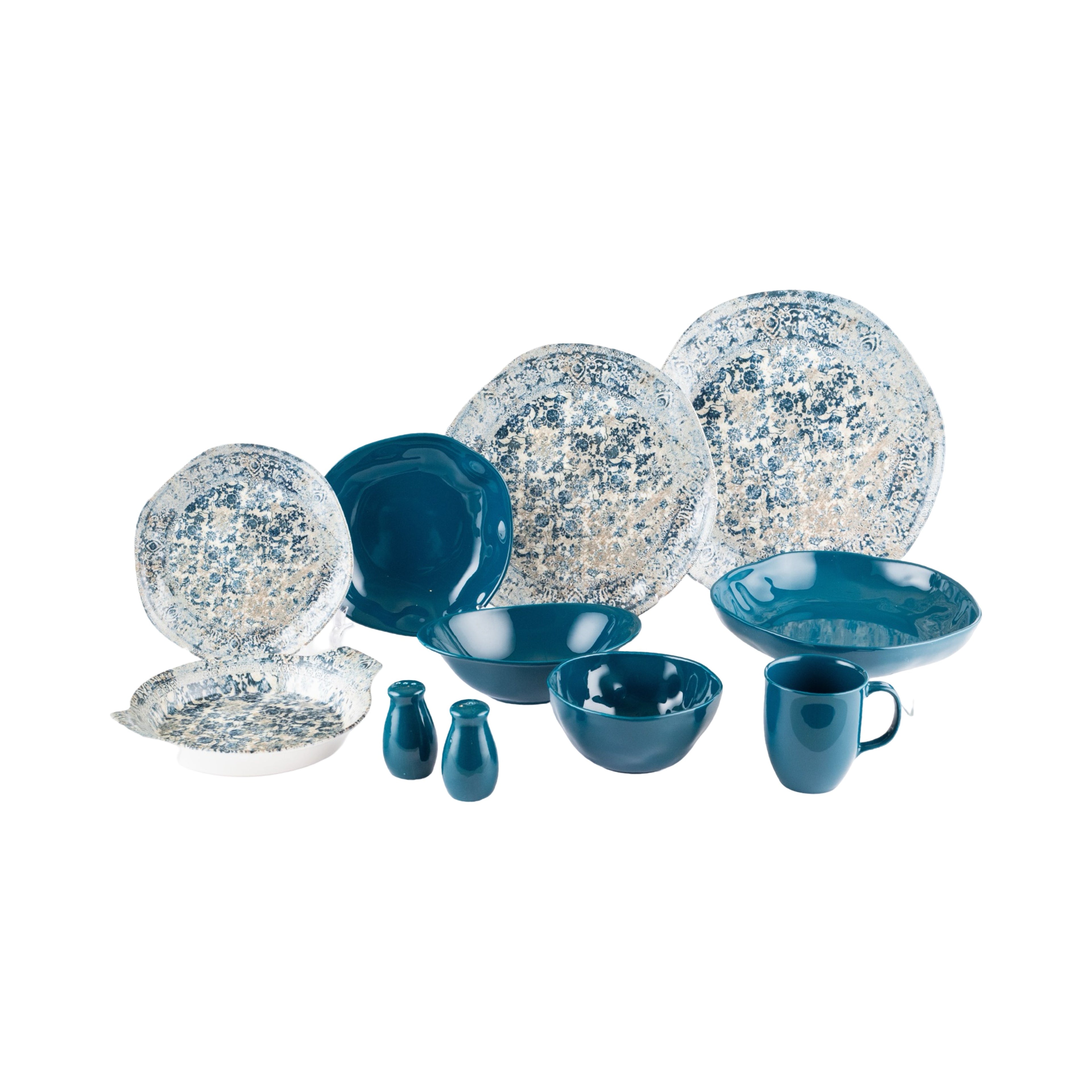 رويال ألفريدو طقم عشاء بورسلين 36 قطعة ديجيتال ازرق - OR -03