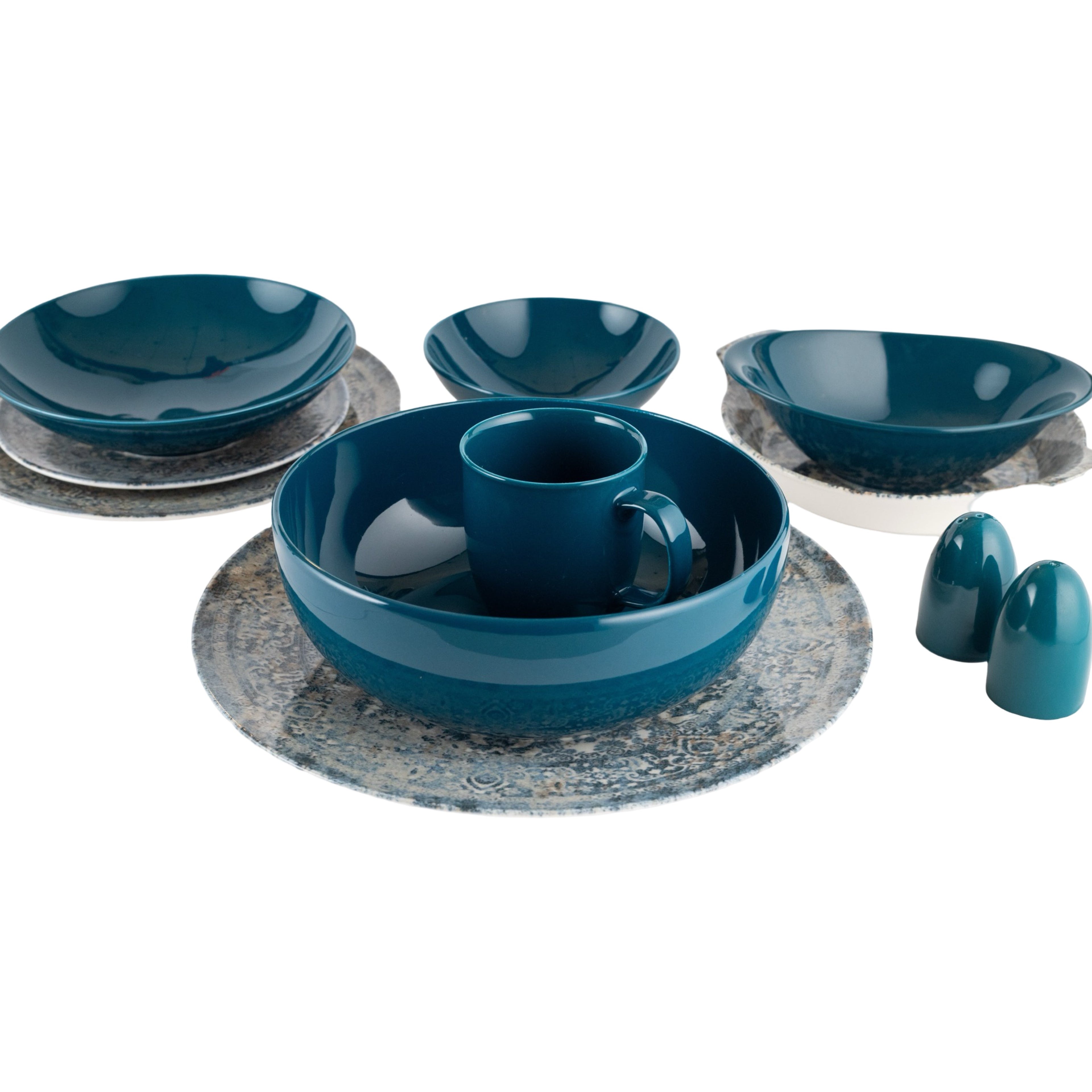 رويال ألفريدو طقم عشاء بورسلين 36 قطعة ديجيتال ازرق  - CP -03