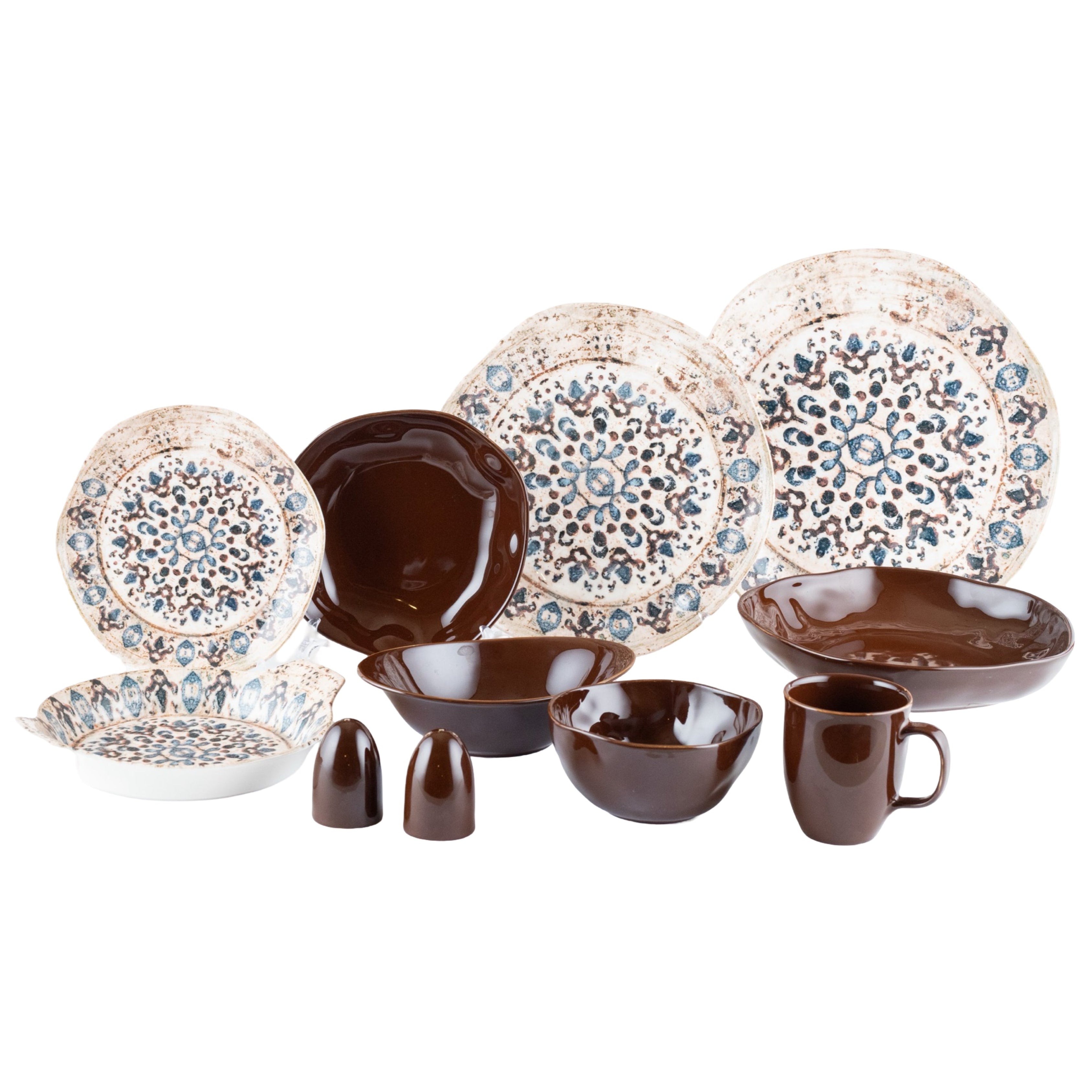 رويال ألفريدو طقم عشاء بورسلين 36 قطعة ديجيتال بنى - OR-07