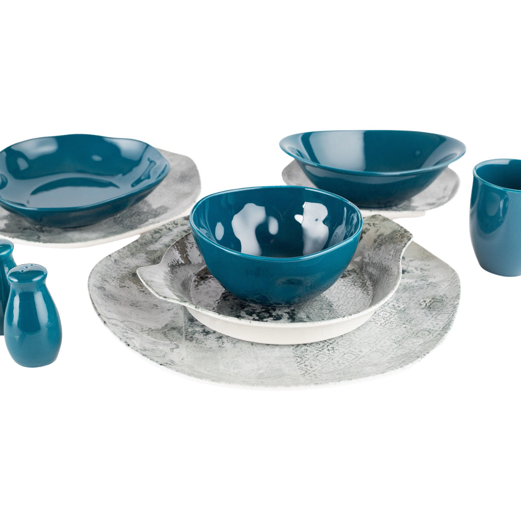 رويال ألفريدو طقم عشاء بورسلين 36 قطعة ديجيتال ازرق - OR -02