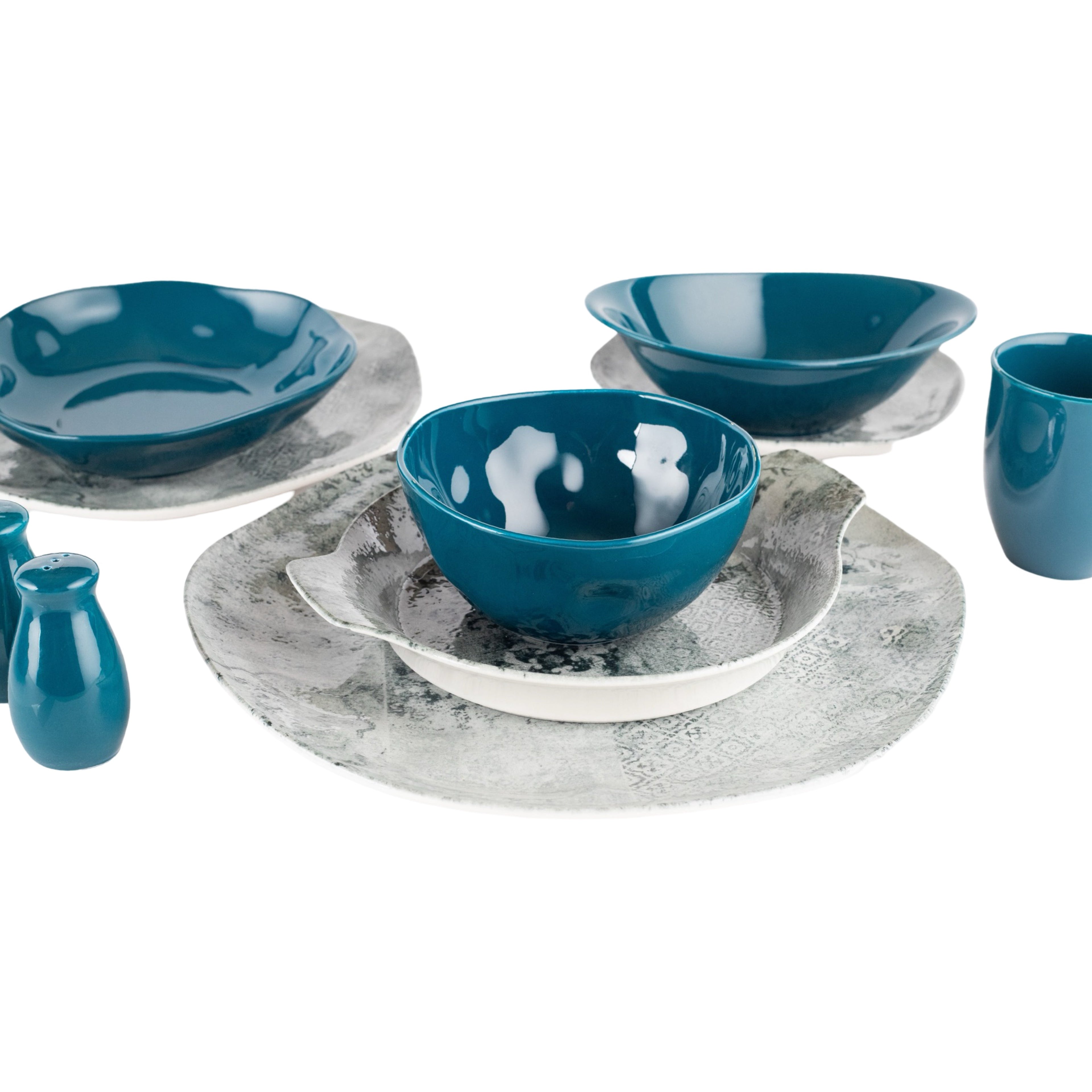 رويال ألفريدو طقم عشاء بورسلين 36 قطعة ديجيتال ازرق - OR -02