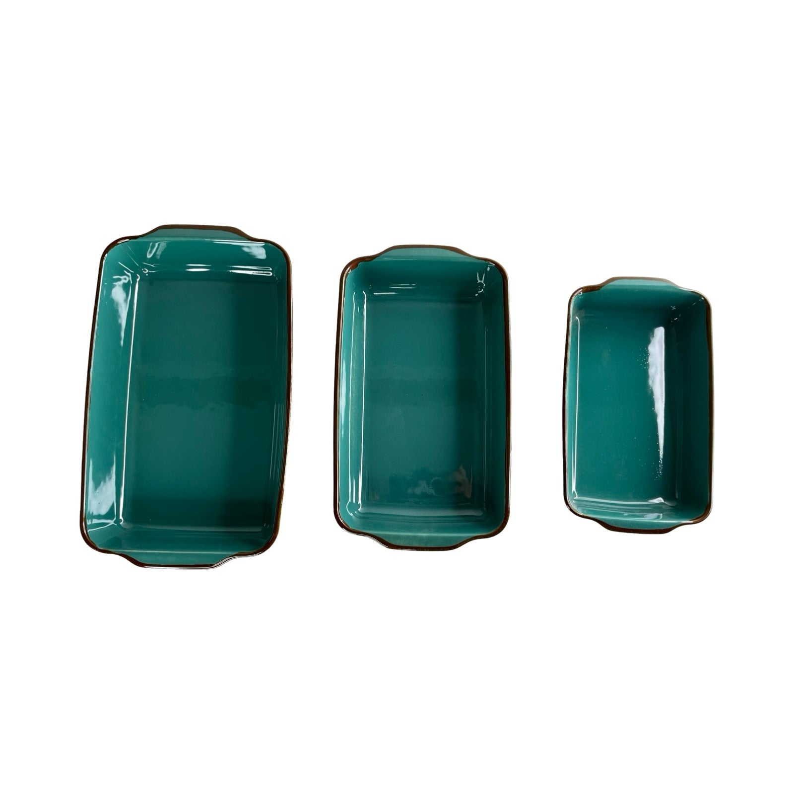 رويال ألفريدو طقم طاجن بورسلين 3 قطع مستطيل تركواز  - RE-JADE