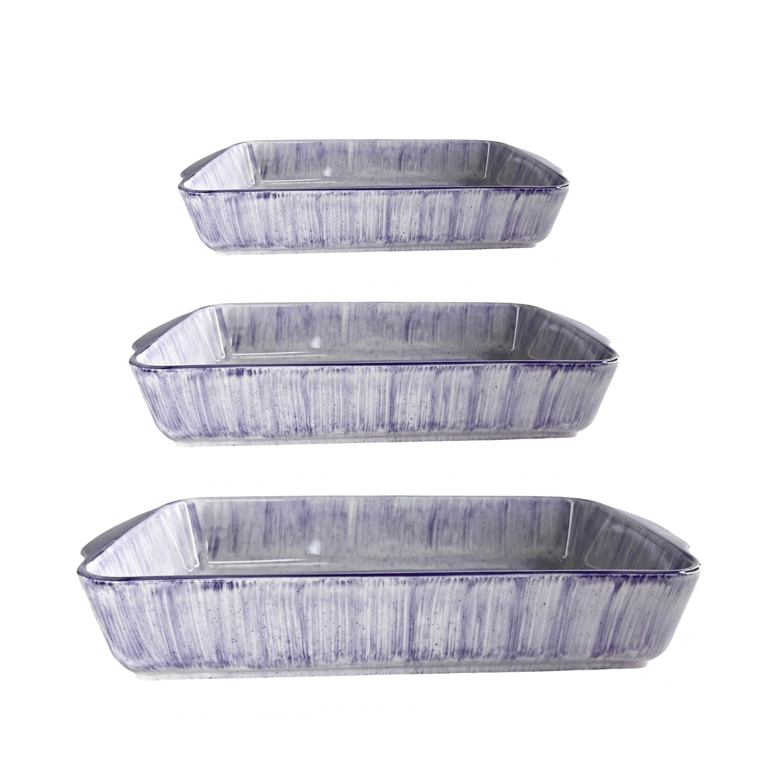 رويال ألفريدو طقم طاجن بورسلين 3 قطع مستطيل بنفسجى - RE-PURPLE