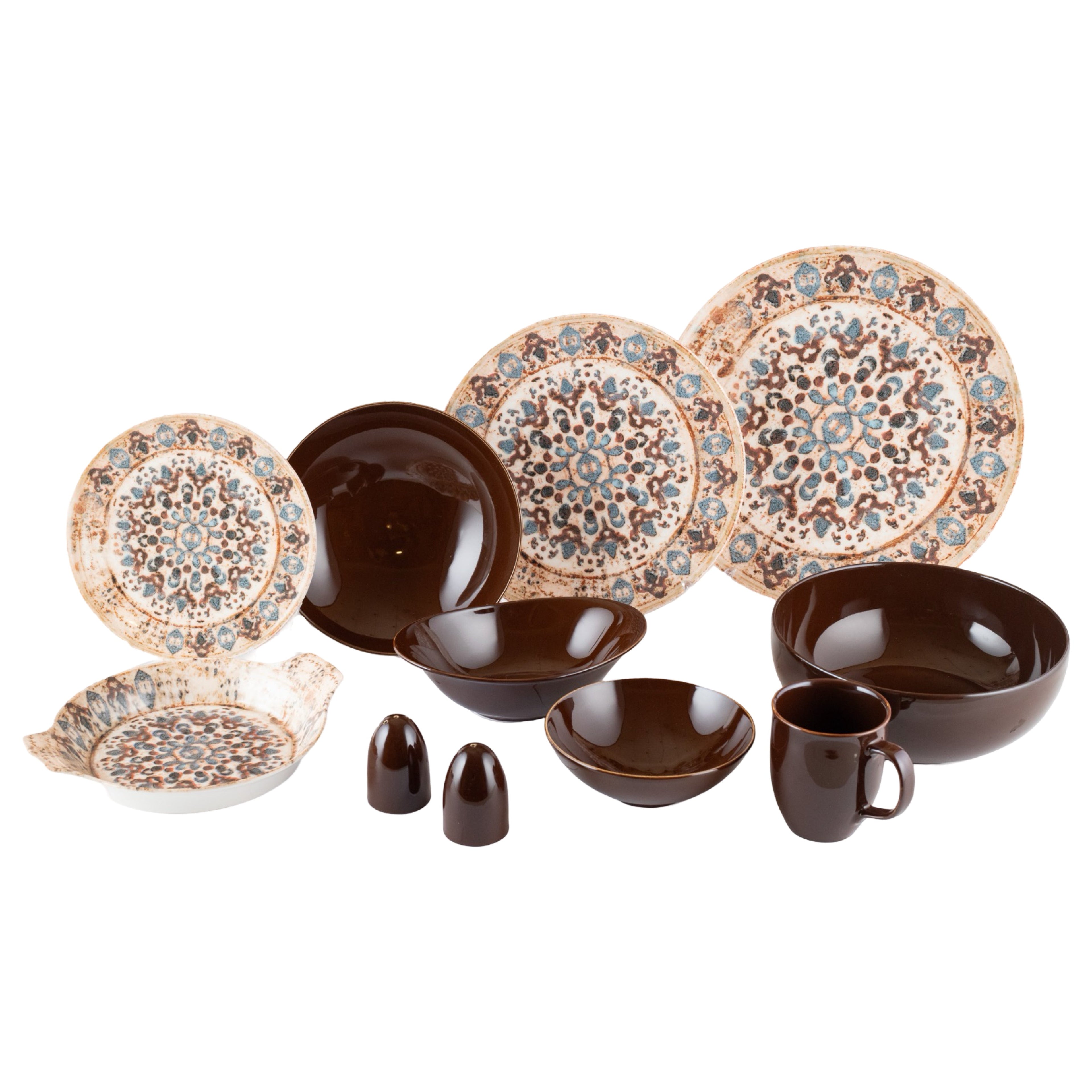 رويال ألفريدو طقم عشاء بورسلين 36 قطعة ديجيتال بنى - CP -07