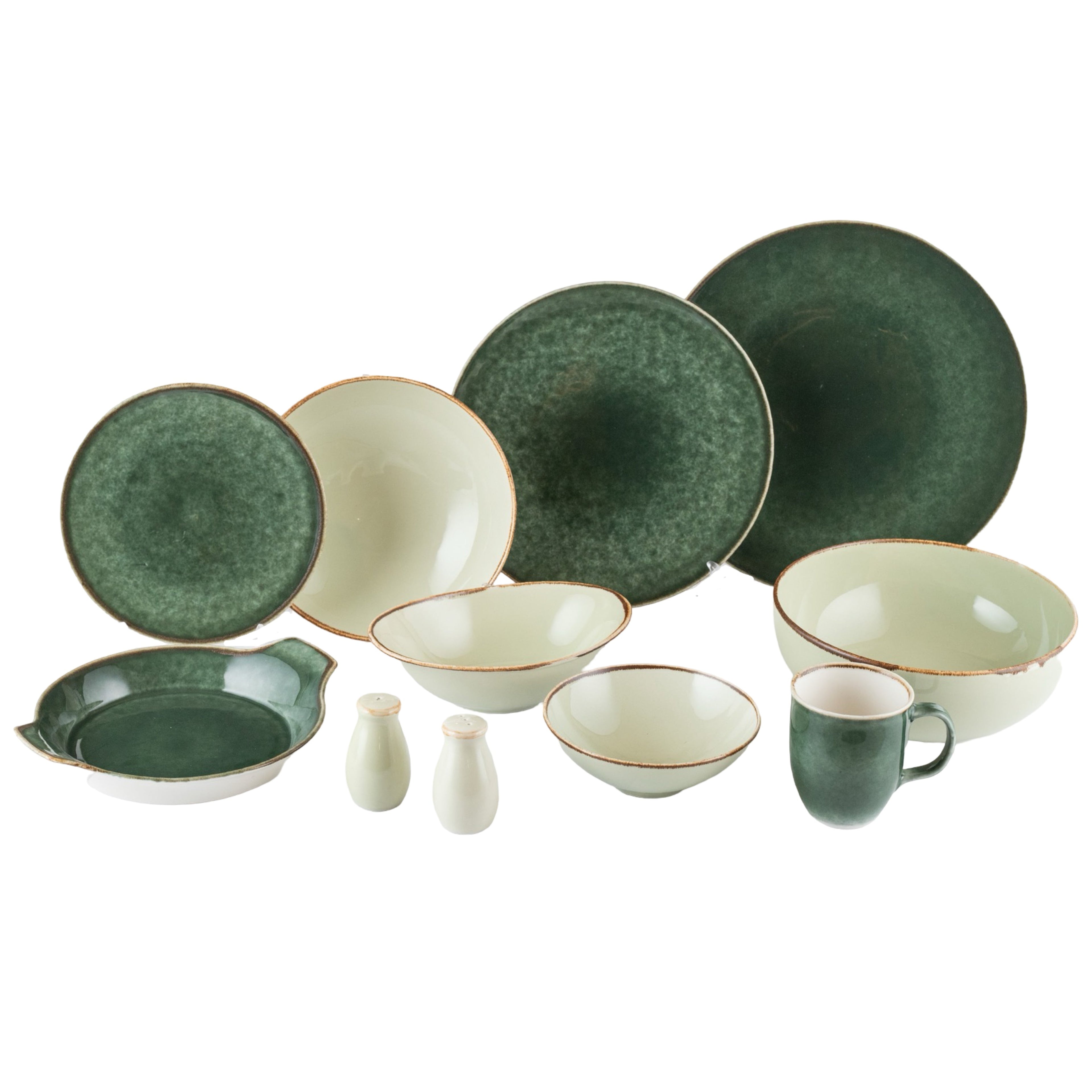 رويال ألفريدو طقم عشاء بورسلين 36 قطعة زيتى خط بنى - CP/OILY