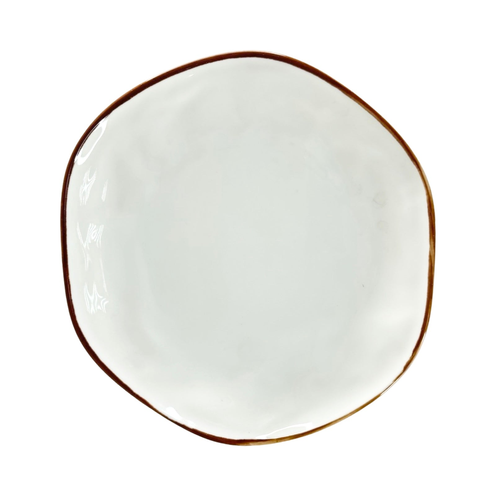 رويال ألفريدو طقم عشاء بورسلين 36 قطعة أبيض بخط بني - ORGANIC SHINY