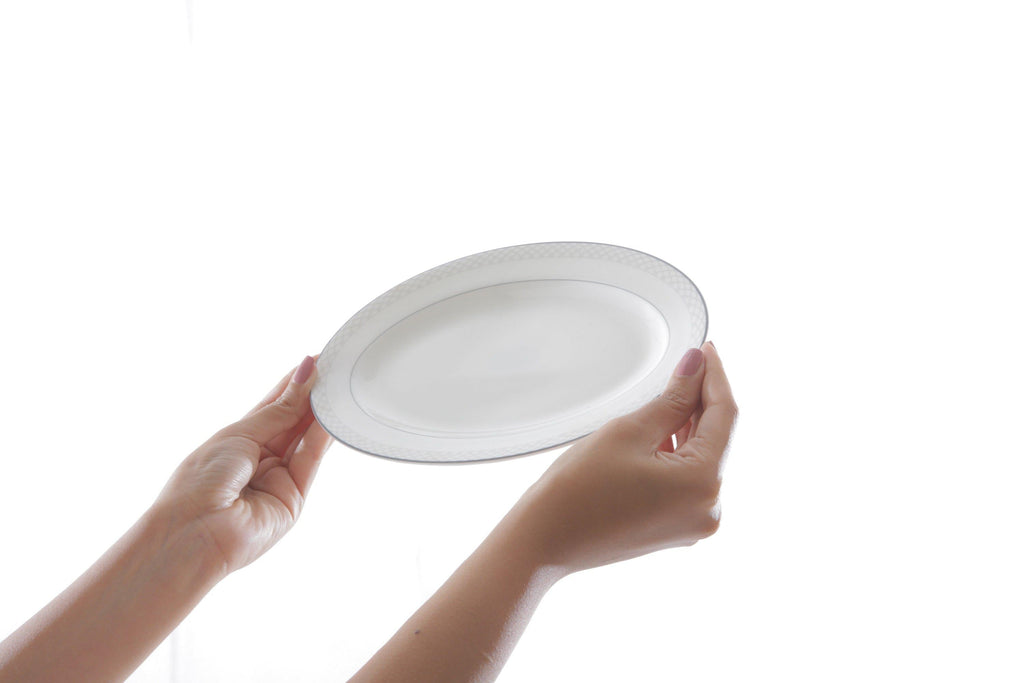 مايلر هانز بون شينا طقم سرفيس غَرف بيضاوي 3 قطعة (3 سرفيس 23 سم) أبيض - WHOPLATE9